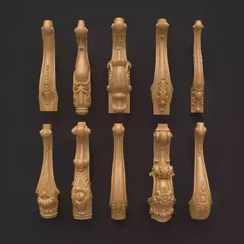 CNC table legs collection 4 3D print model