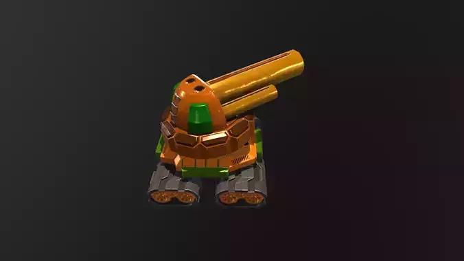 Tank Battle Cartoon High-Poly - Turret Ricochet