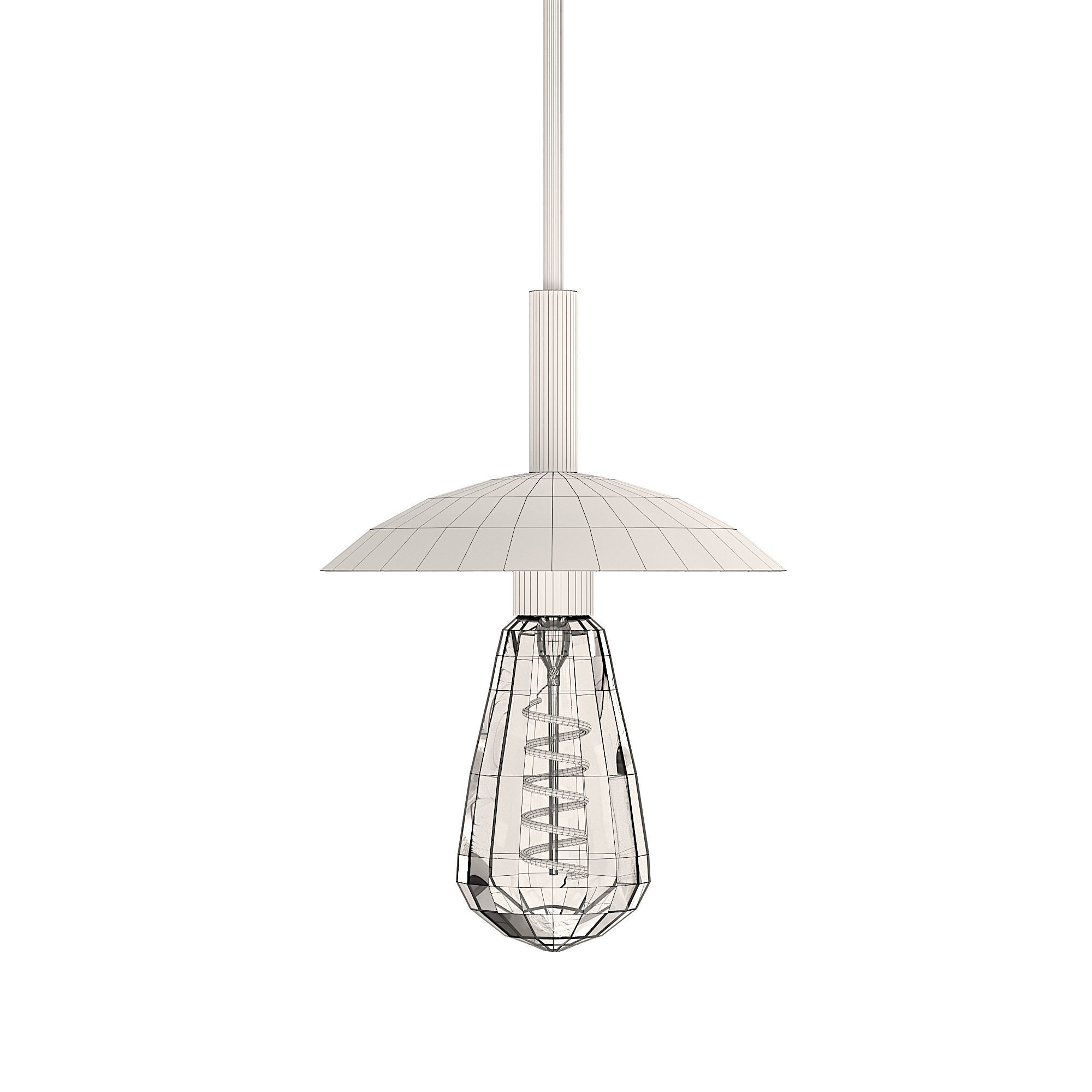 11111 five light pendant with glass globes hanging from ceiling 3D model_1