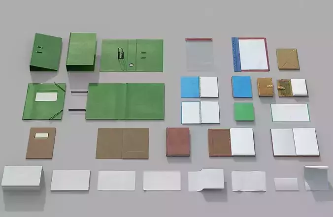 Papper Items Gameready Low-poly 3D model