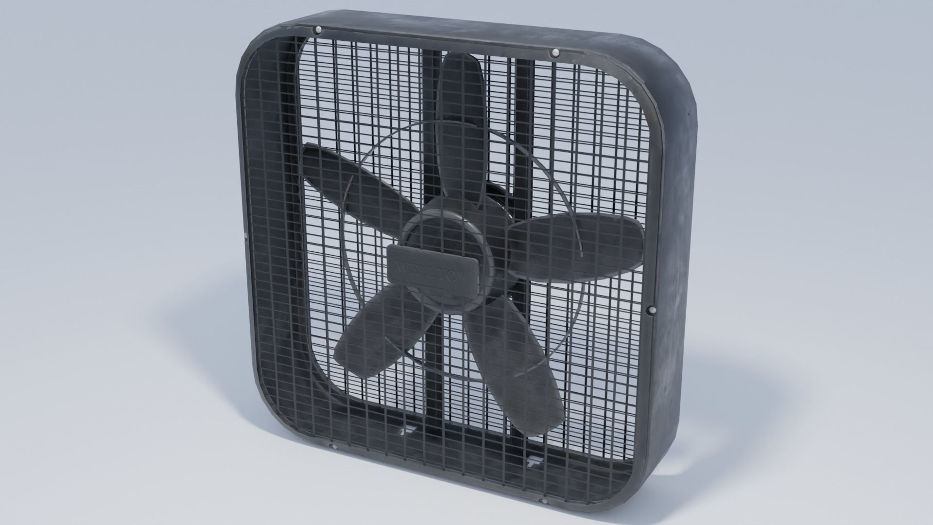Box Fan with 4K and 2K Textures Low-poly 3D model_6