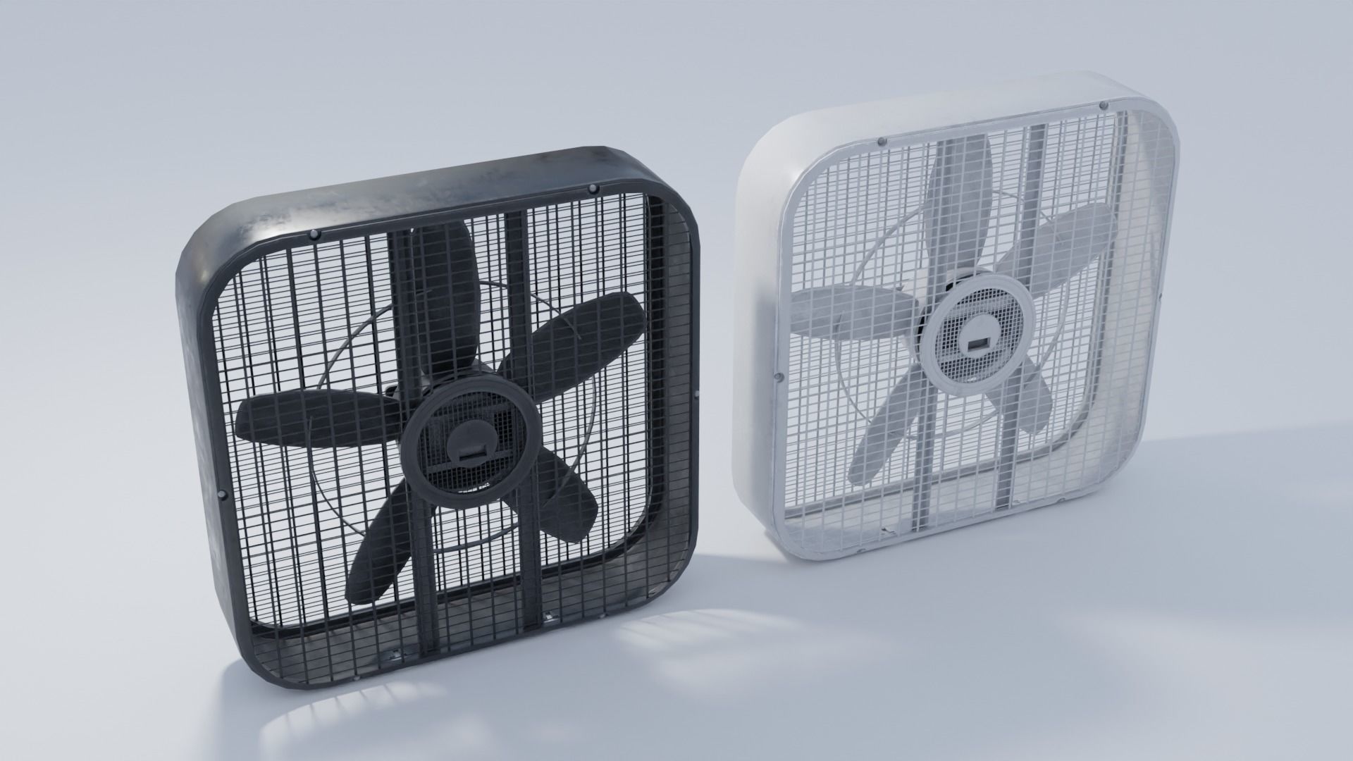 Box Fan with 4K and 2K Textures Low-poly 3D model_4