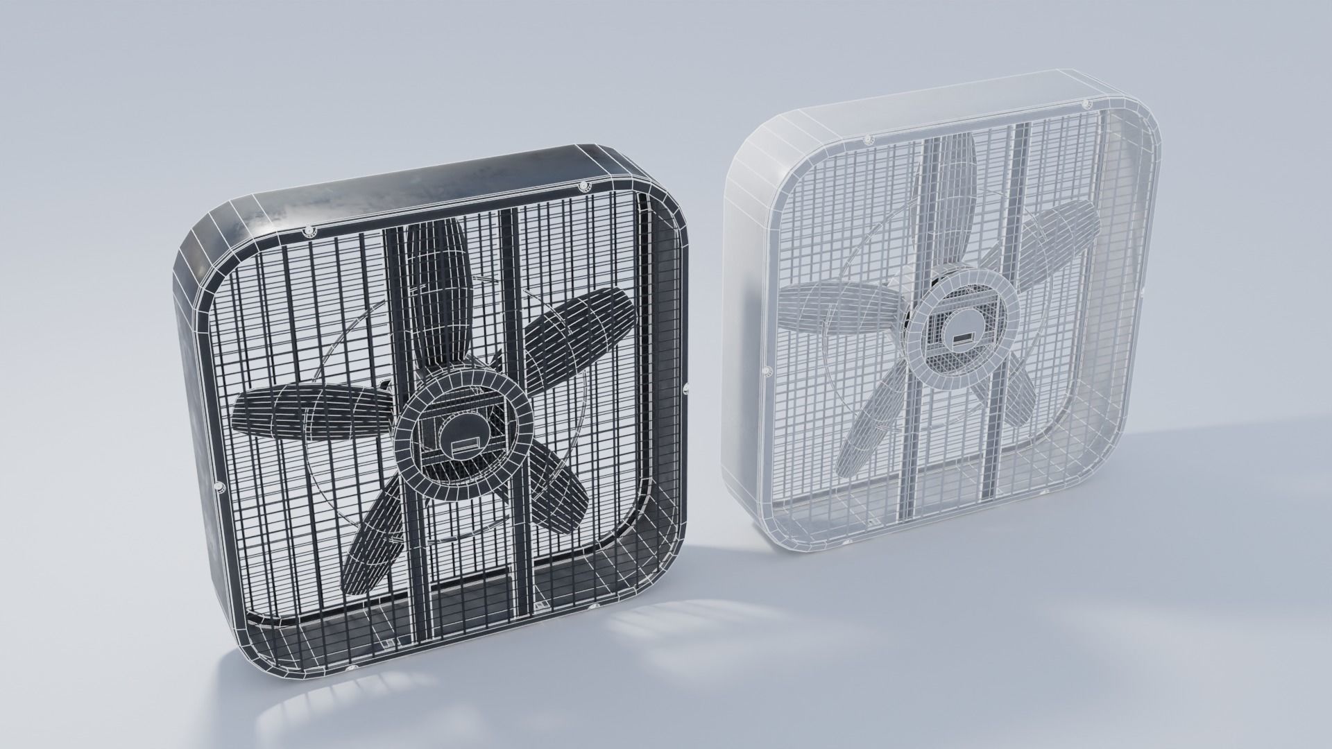 Box Fan with 4K and 2K Textures Low-poly 3D model_5