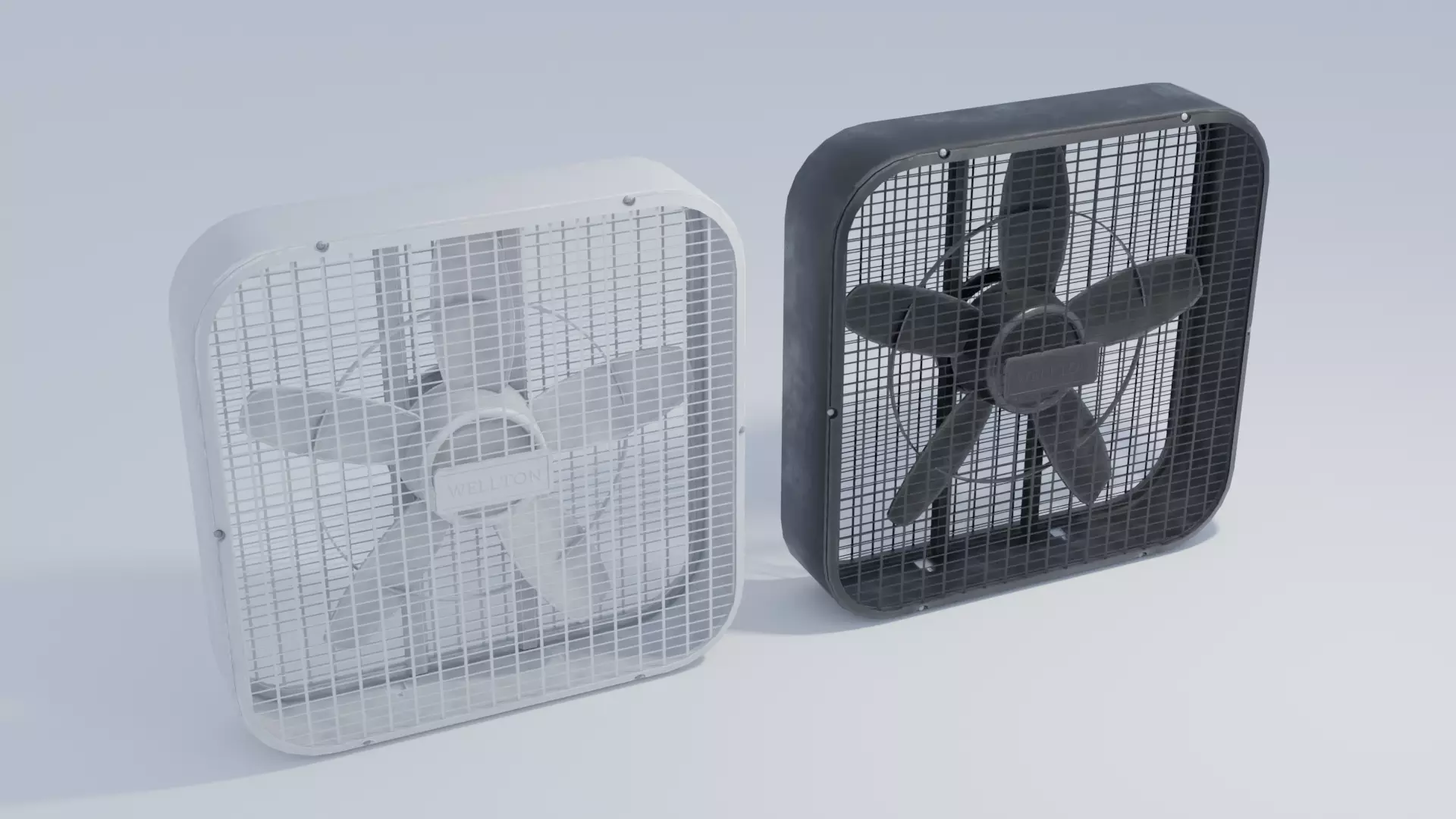 Box Fan with 4K and 2K Textures Low-poly 3D model_0