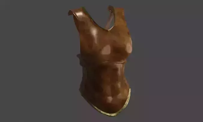 Womans Fantasy Leather Cuirass breastplate 3D model