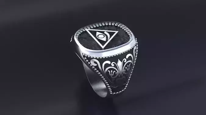 Ring with the ancient symbol of the Illuminati  3D print model