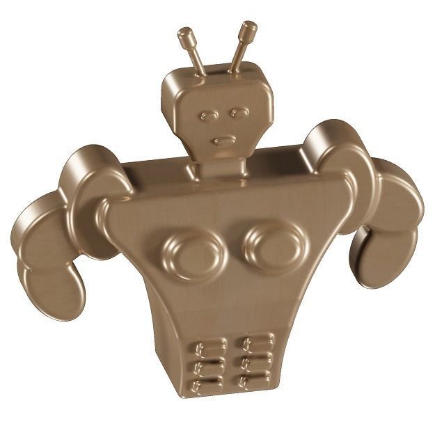 Wooden Robot Toy 3D model_1