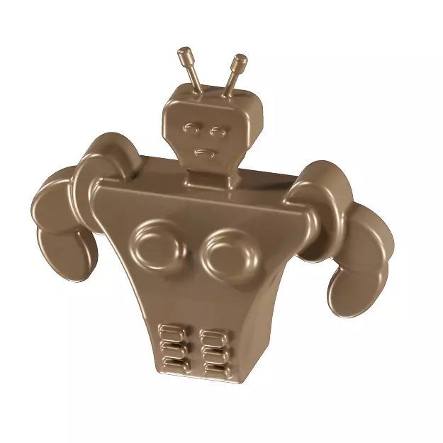 Wooden Robot Toy 3D model_0