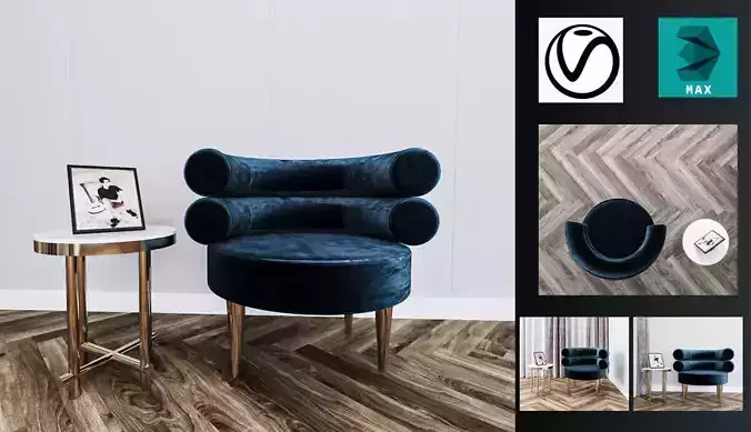 chair modern 01 3D model