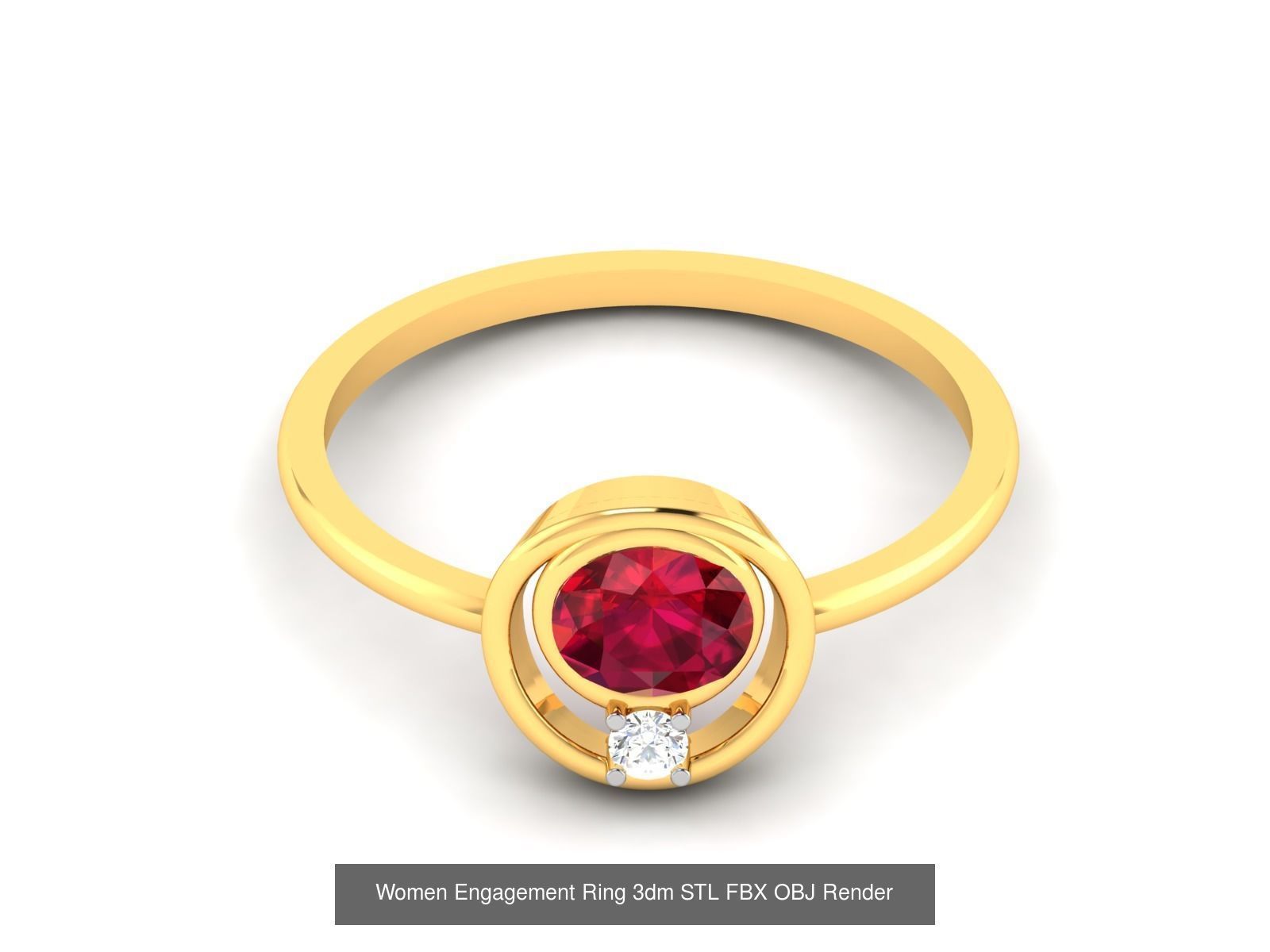 624 Colour Stones Rings 3dm STL OBJ FBX Details Collection _193