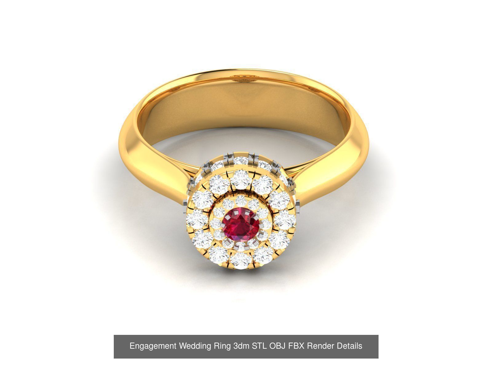 624 Colour Stones Rings 3dm STL OBJ FBX Details Collection _144