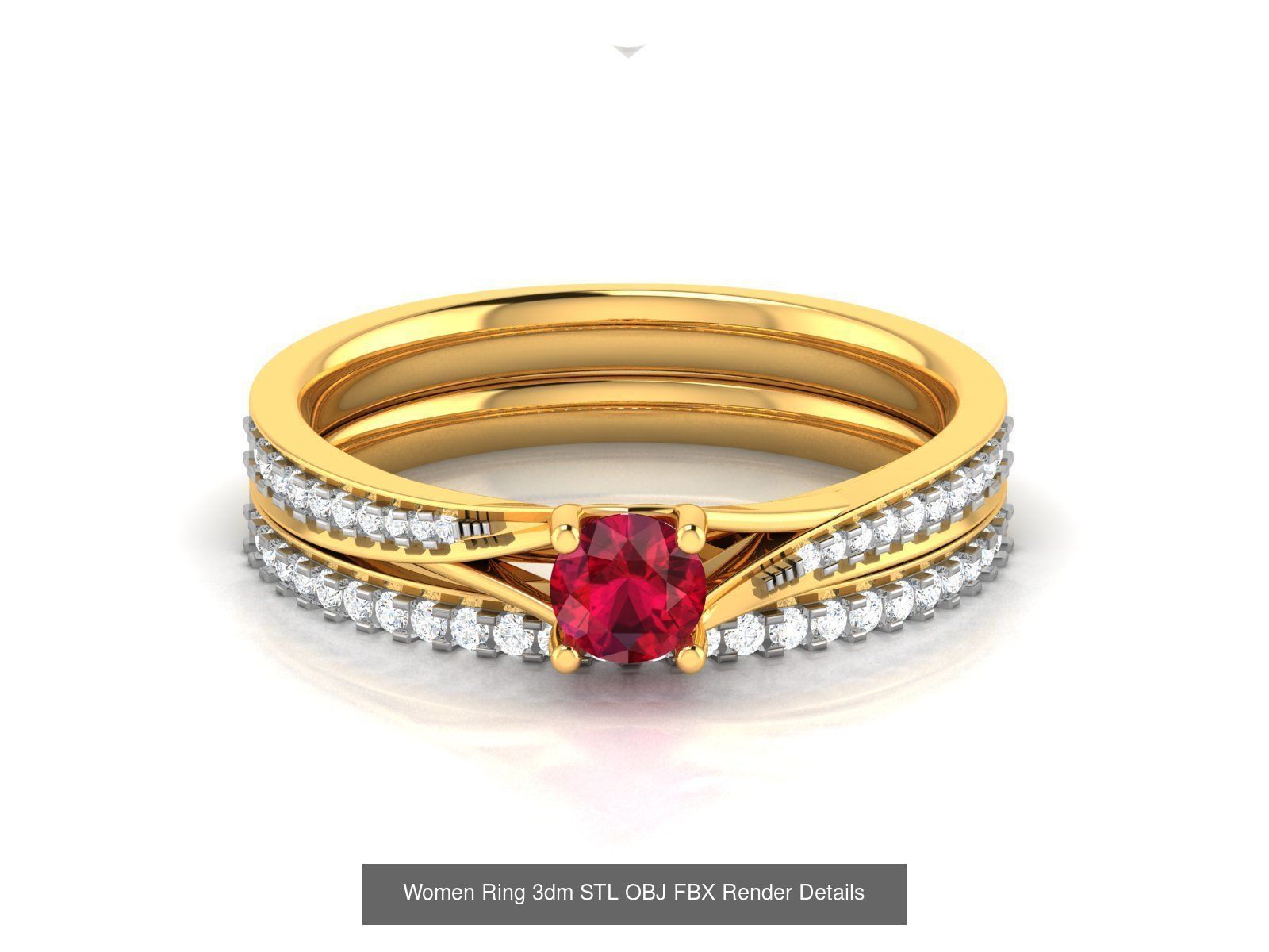 624 Colour Stones Rings 3dm STL OBJ FBX Details Collection _162