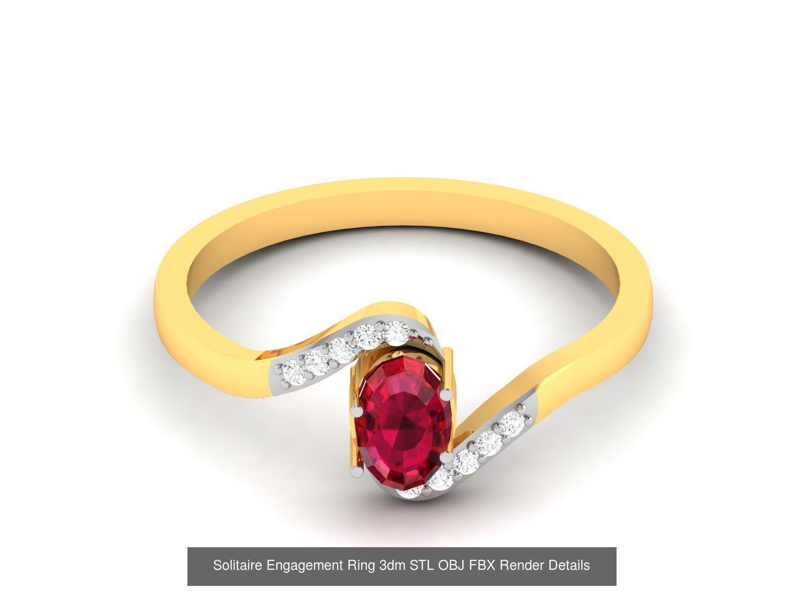 624 Colour Stones Rings 3dm STL OBJ FBX Details Collection _197