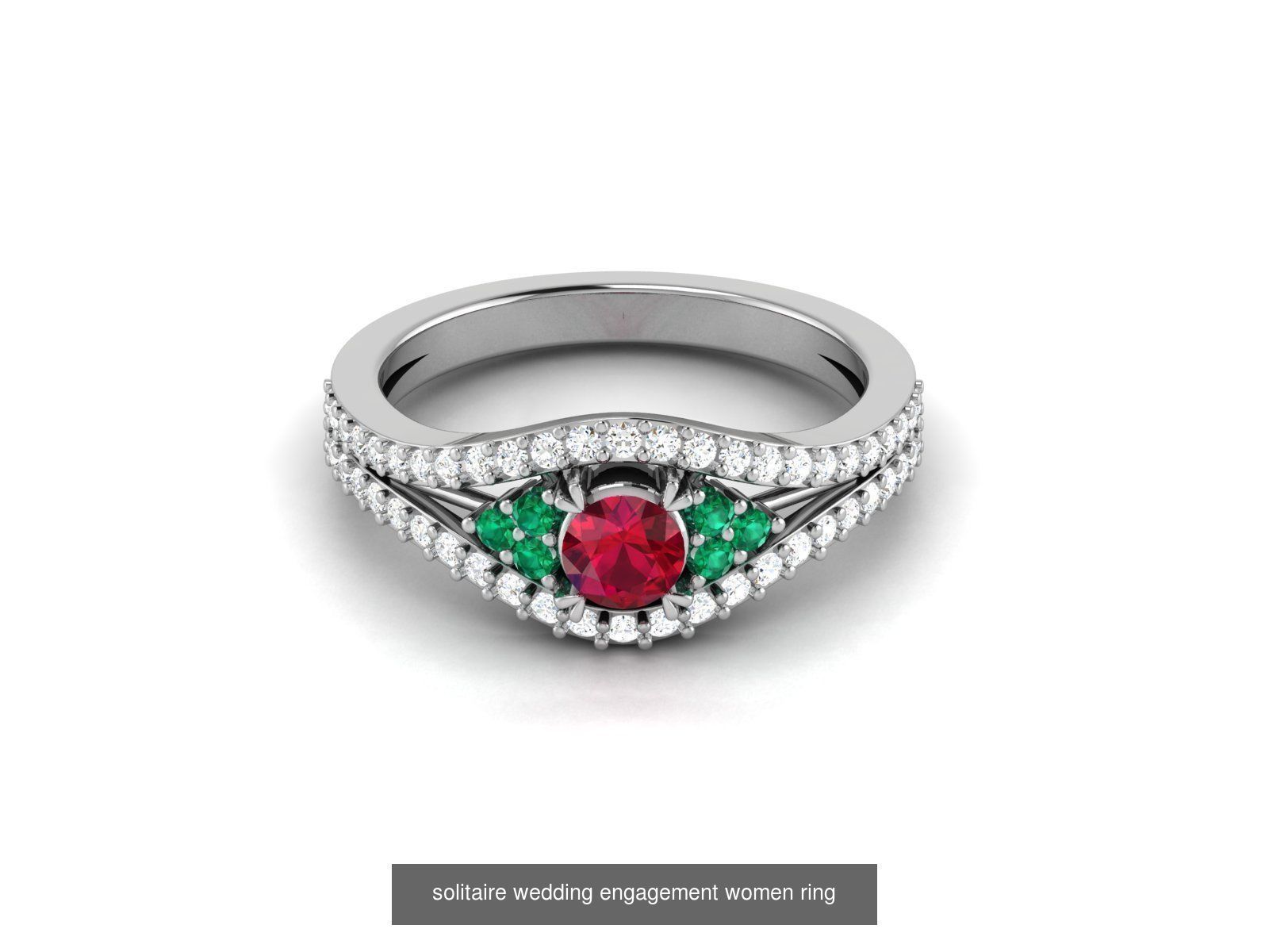 624 Colour Stones Rings 3dm STL OBJ FBX Details Collection _172