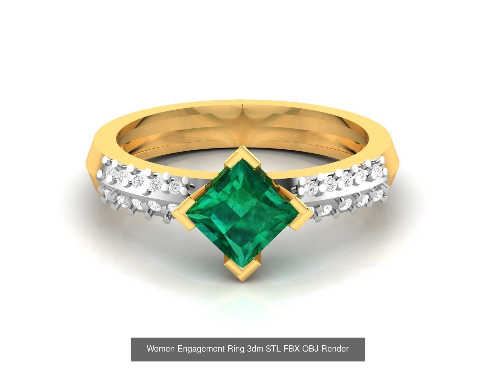 624 Colour Stones Rings 3dm STL OBJ FBX Details Collection _188