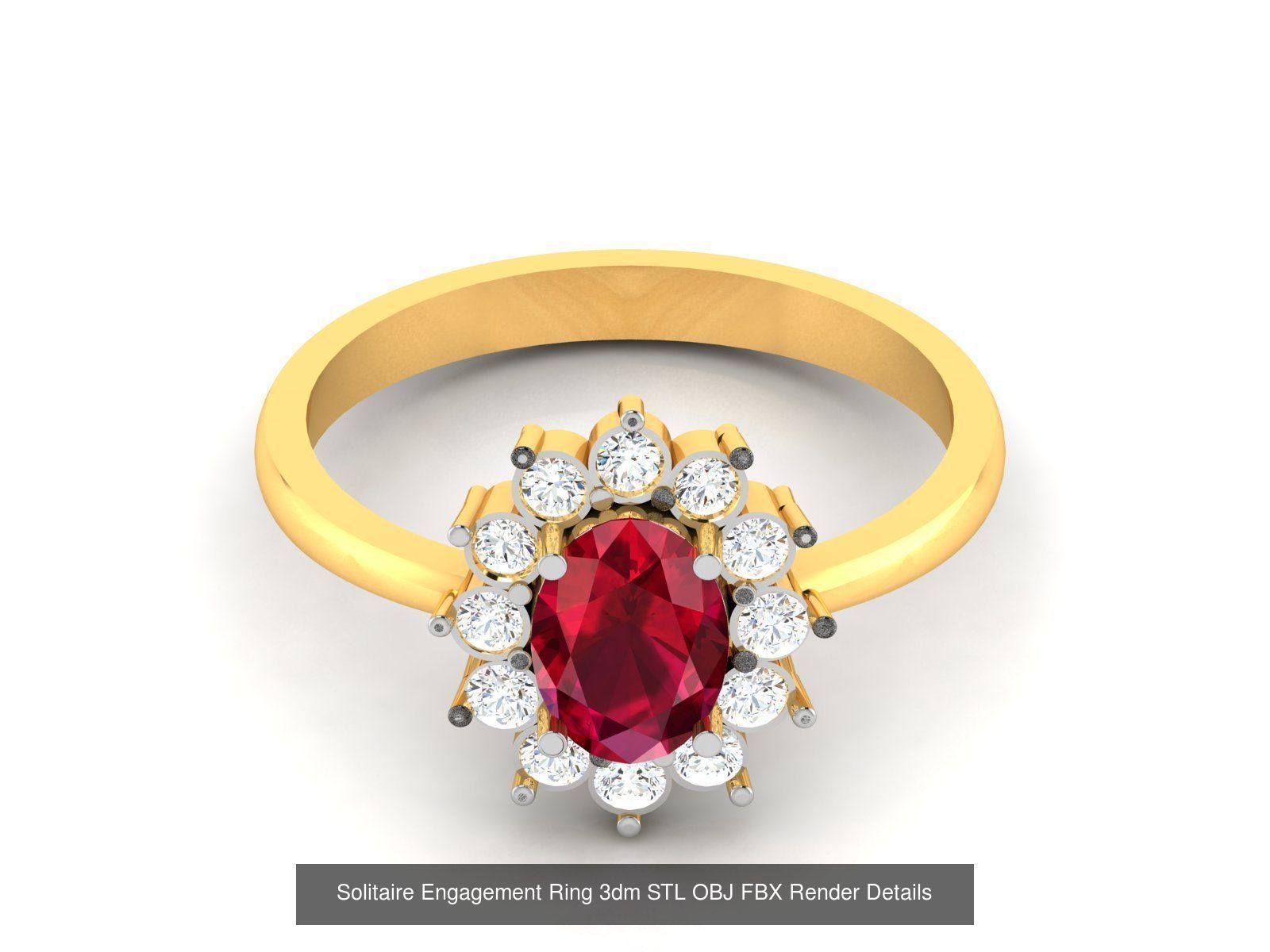 624 Colour Stones Rings 3dm STL OBJ FBX Details Collection _200