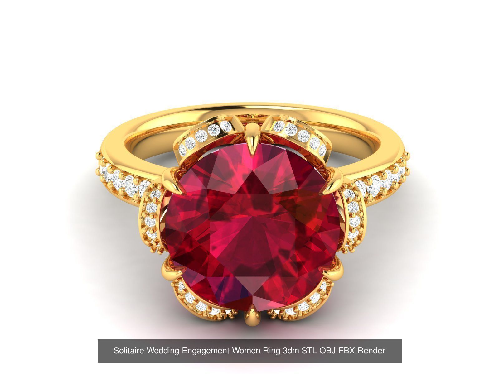 624 Colour Stones Rings 3dm STL OBJ FBX Details Collection _152