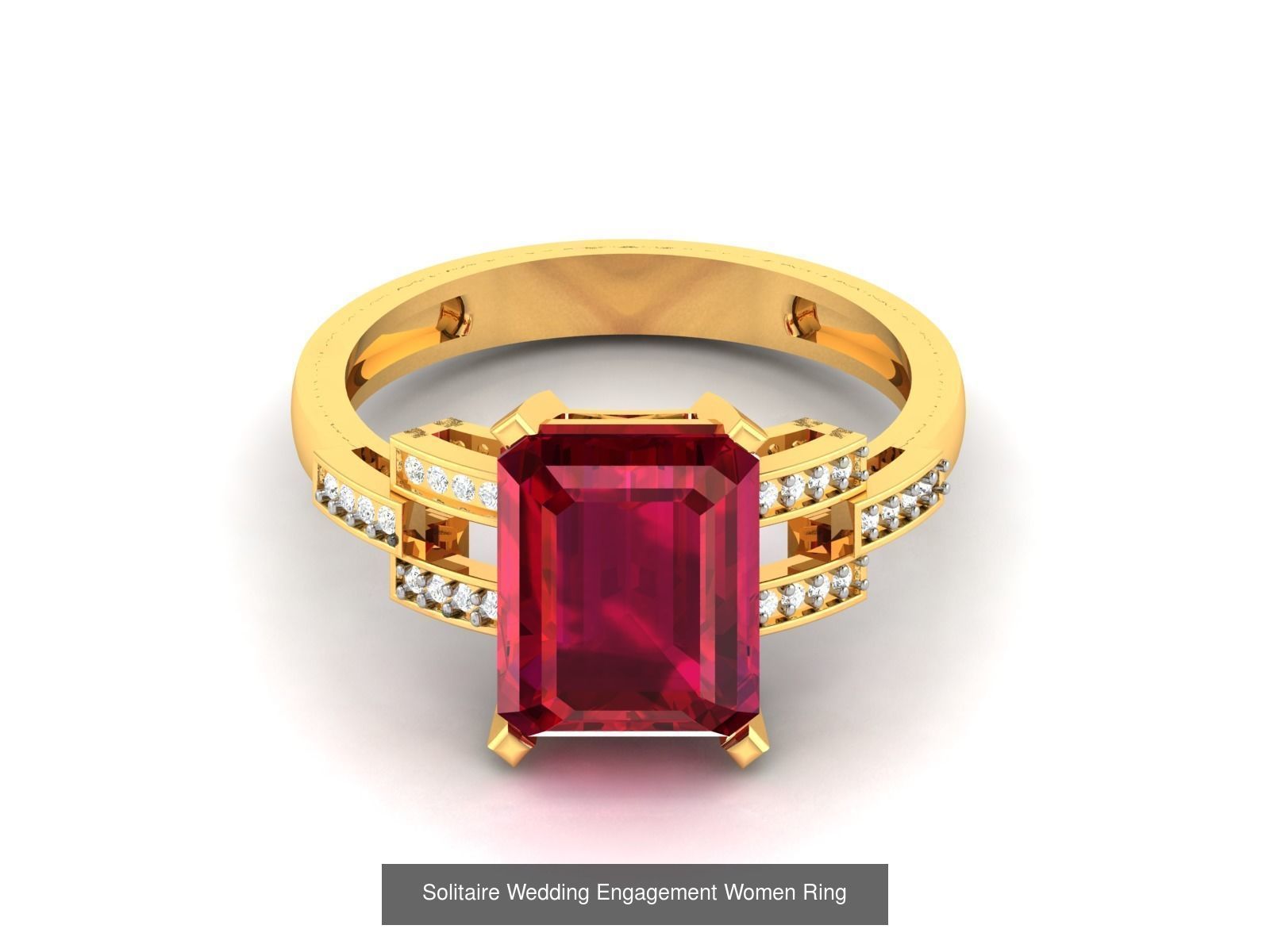 624 Colour Stones Rings 3dm STL OBJ FBX Details Collection _104