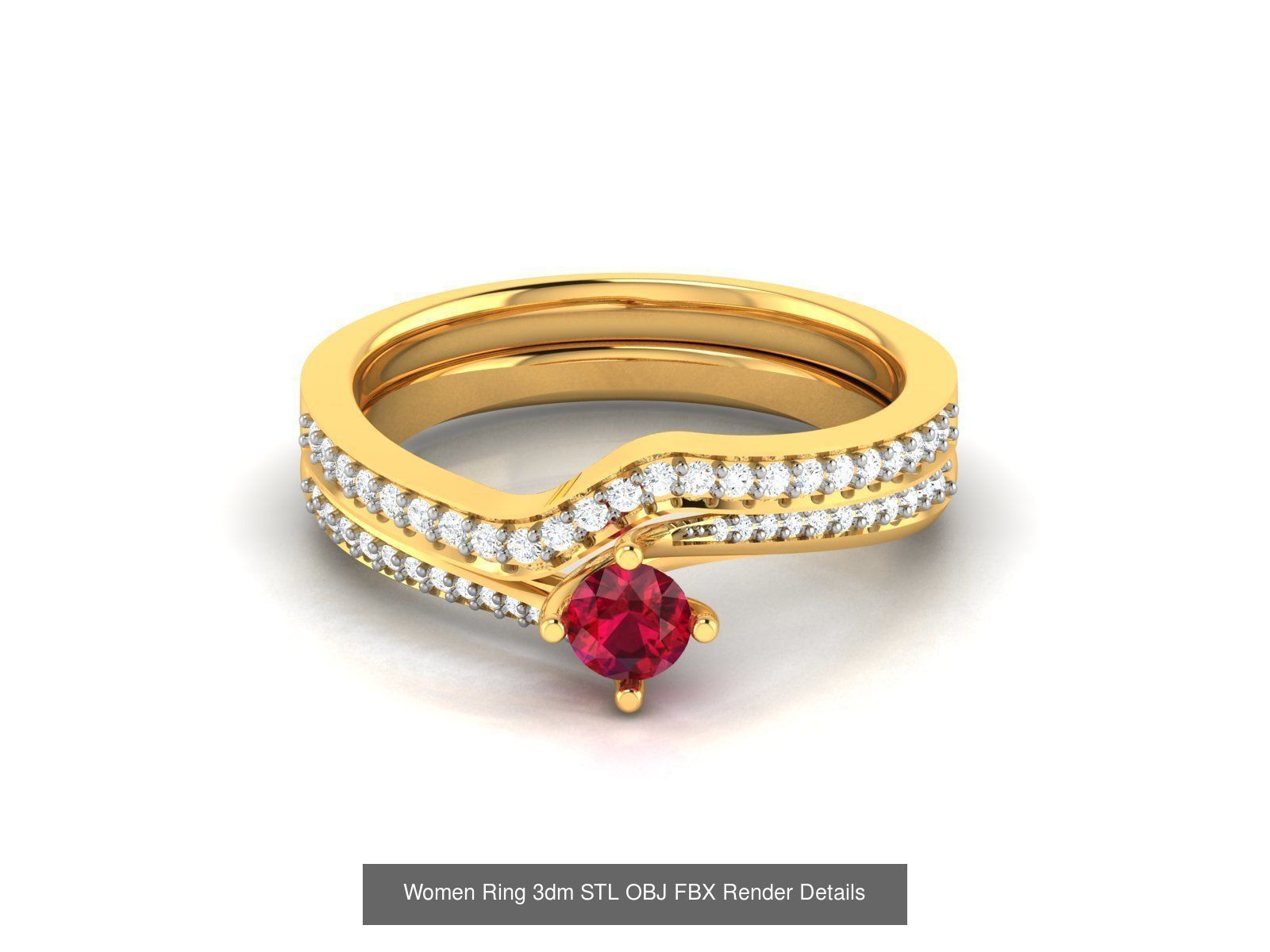 624 Colour Stones Rings 3dm STL OBJ FBX Details Collection _164