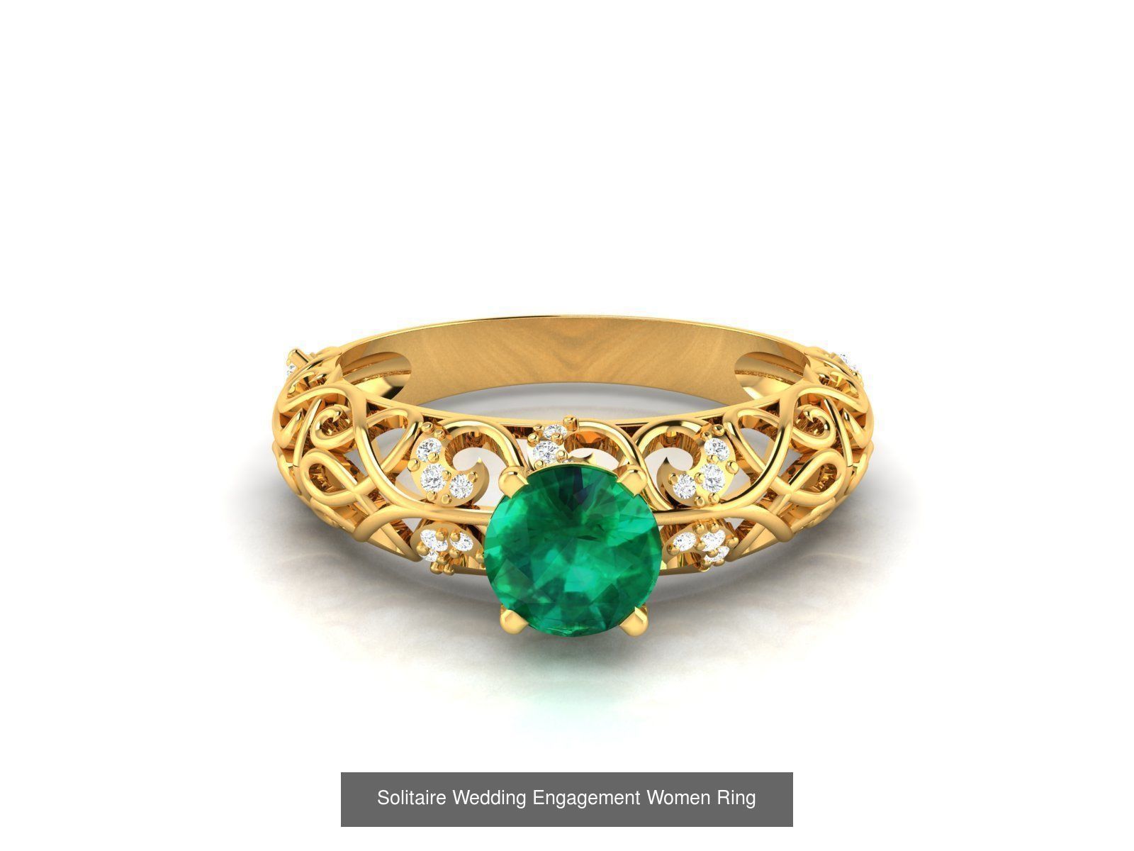 624 Colour Stones Rings 3dm STL OBJ FBX Details Collection _101