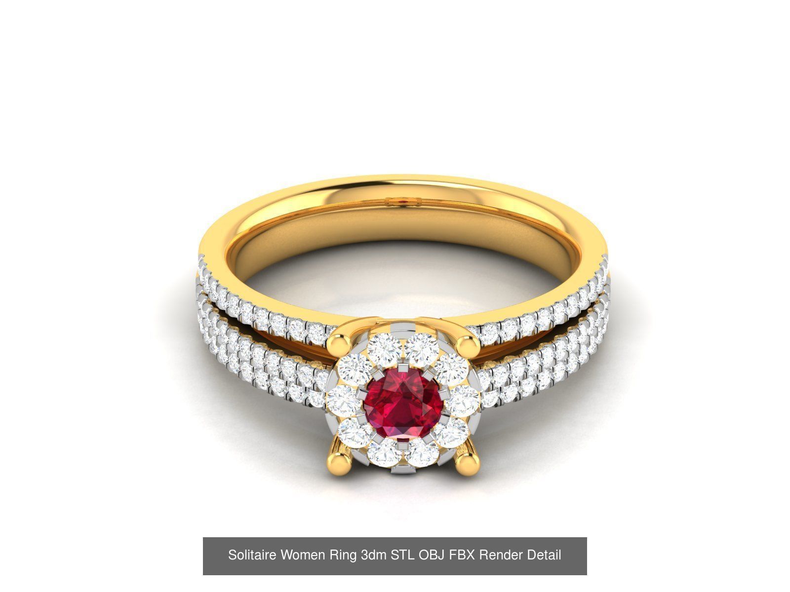 624 Colour Stones Rings 3dm STL OBJ FBX Details Collection _157