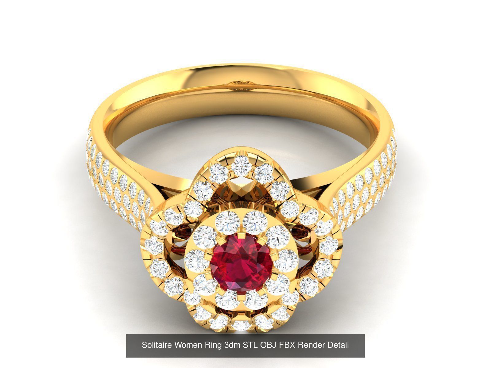 624 Colour Stones Rings 3dm STL OBJ FBX Details Collection _159