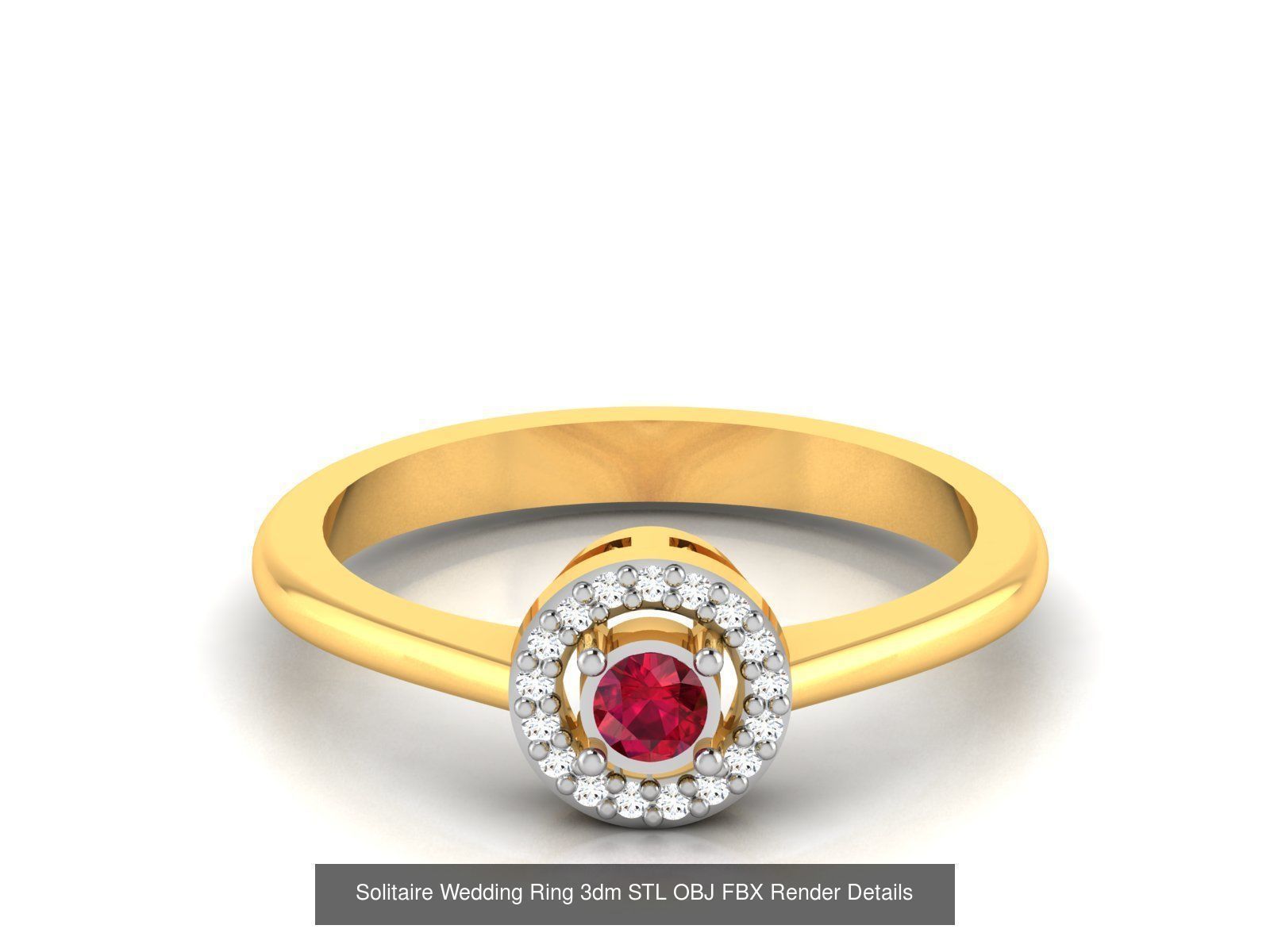 624 Colour Stones Rings 3dm STL OBJ FBX Details Collection _202