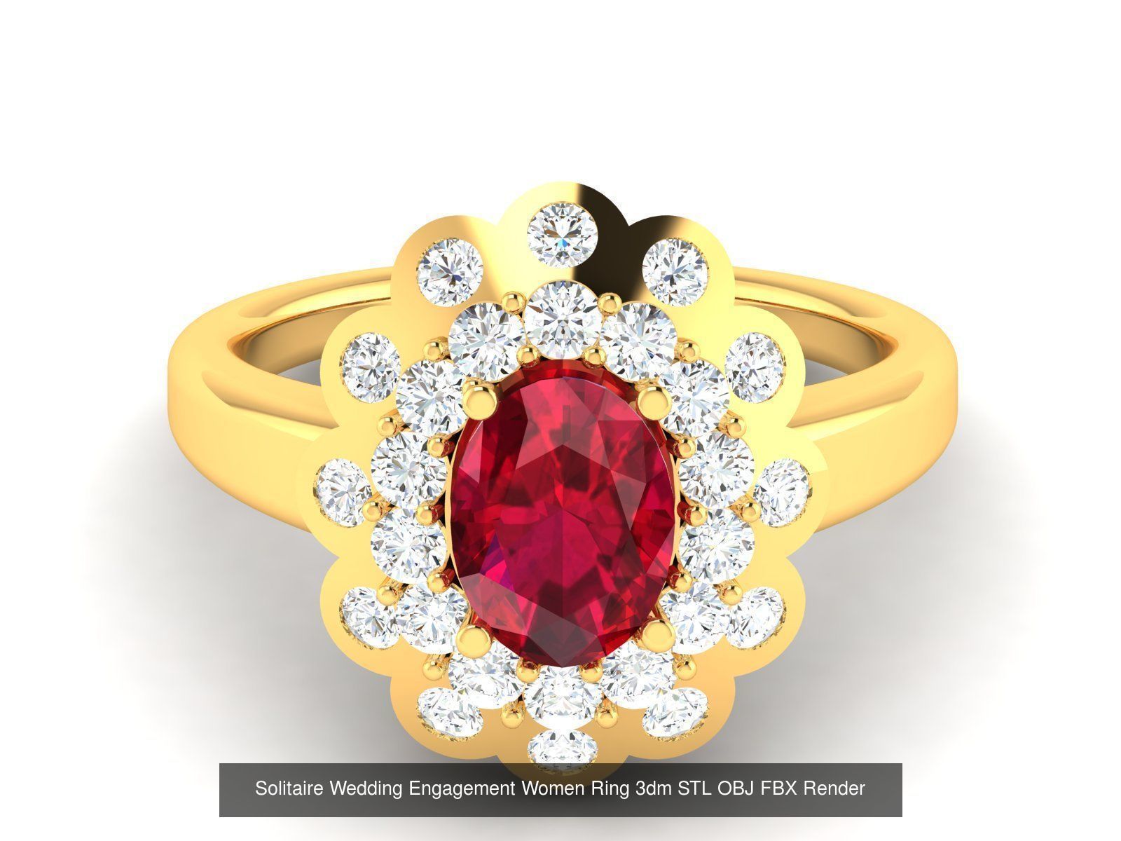 624 Colour Stones Rings 3dm STL OBJ FBX Details Collection _149