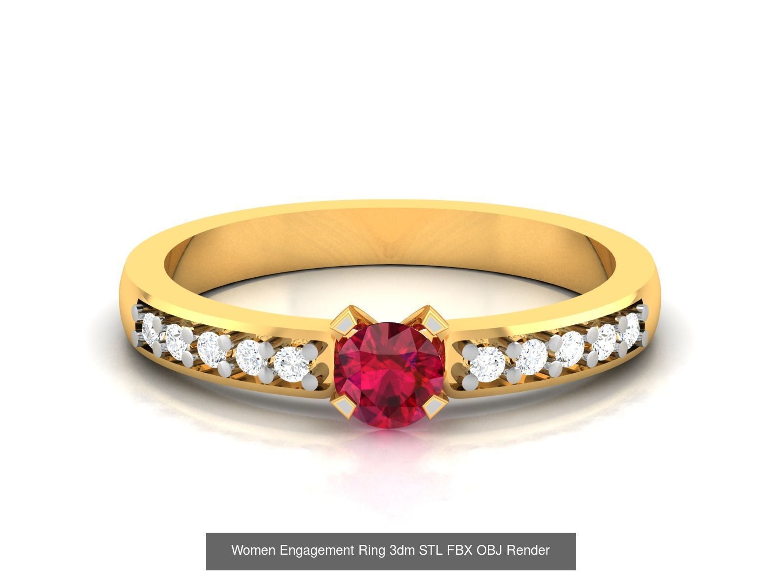 624 Colour Stones Rings 3dm STL OBJ FBX Details Collection _191