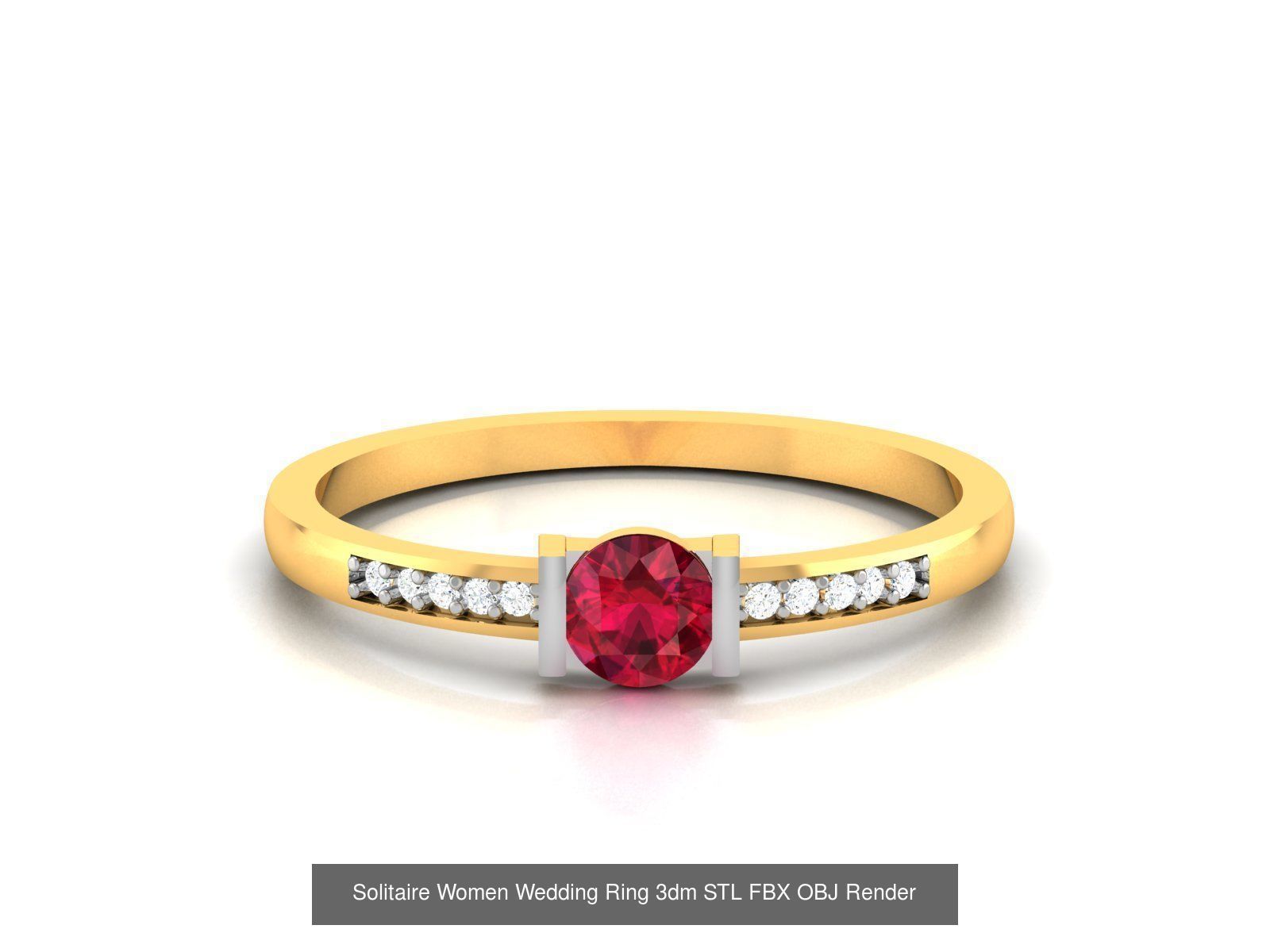 624 Colour Stones Rings 3dm STL OBJ FBX Details Collection _194