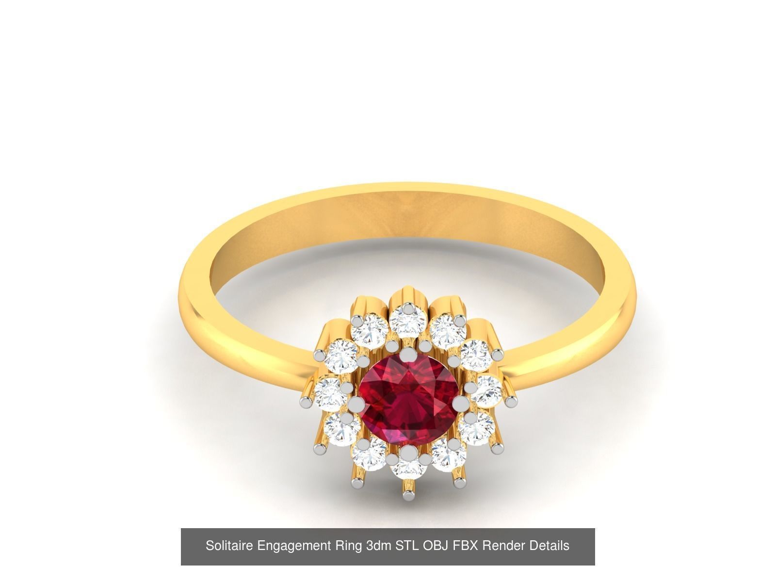 624 Colour Stones Rings 3dm STL OBJ FBX Details Collection _199