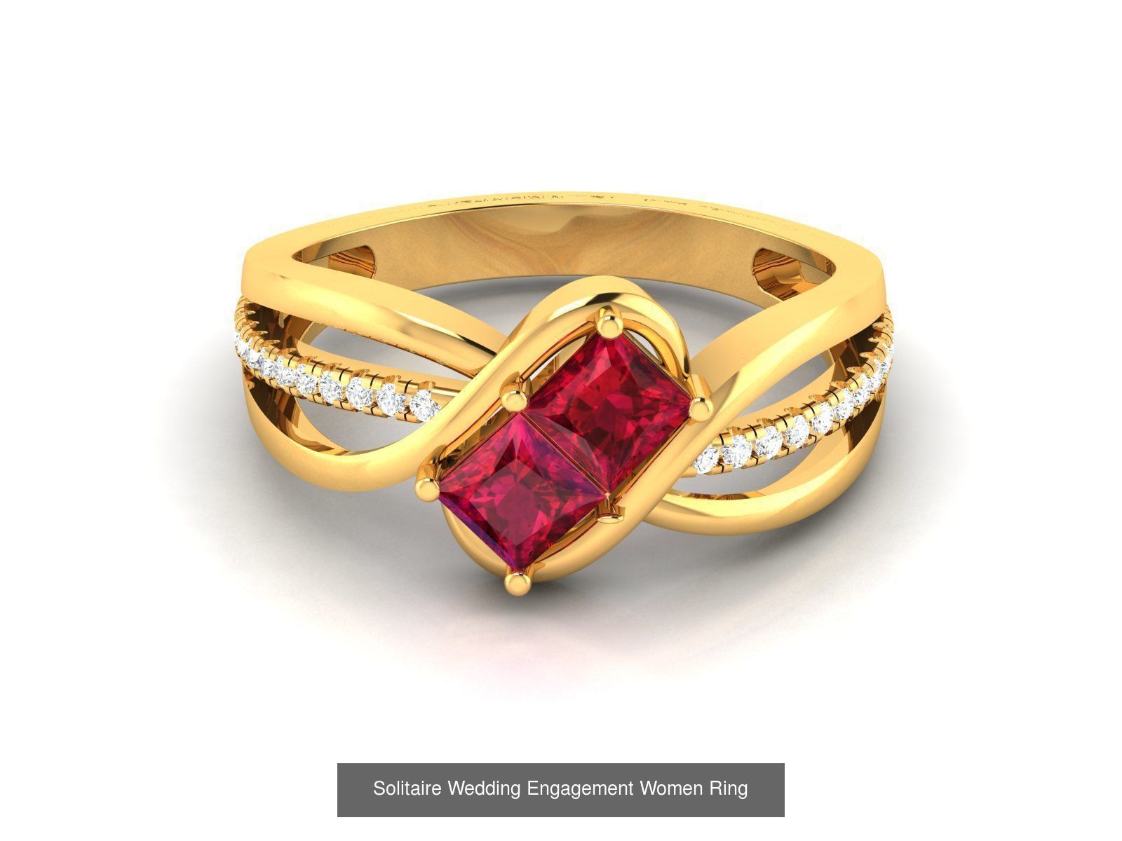 624 Colour Stones Rings 3dm STL OBJ FBX Details Collection _86