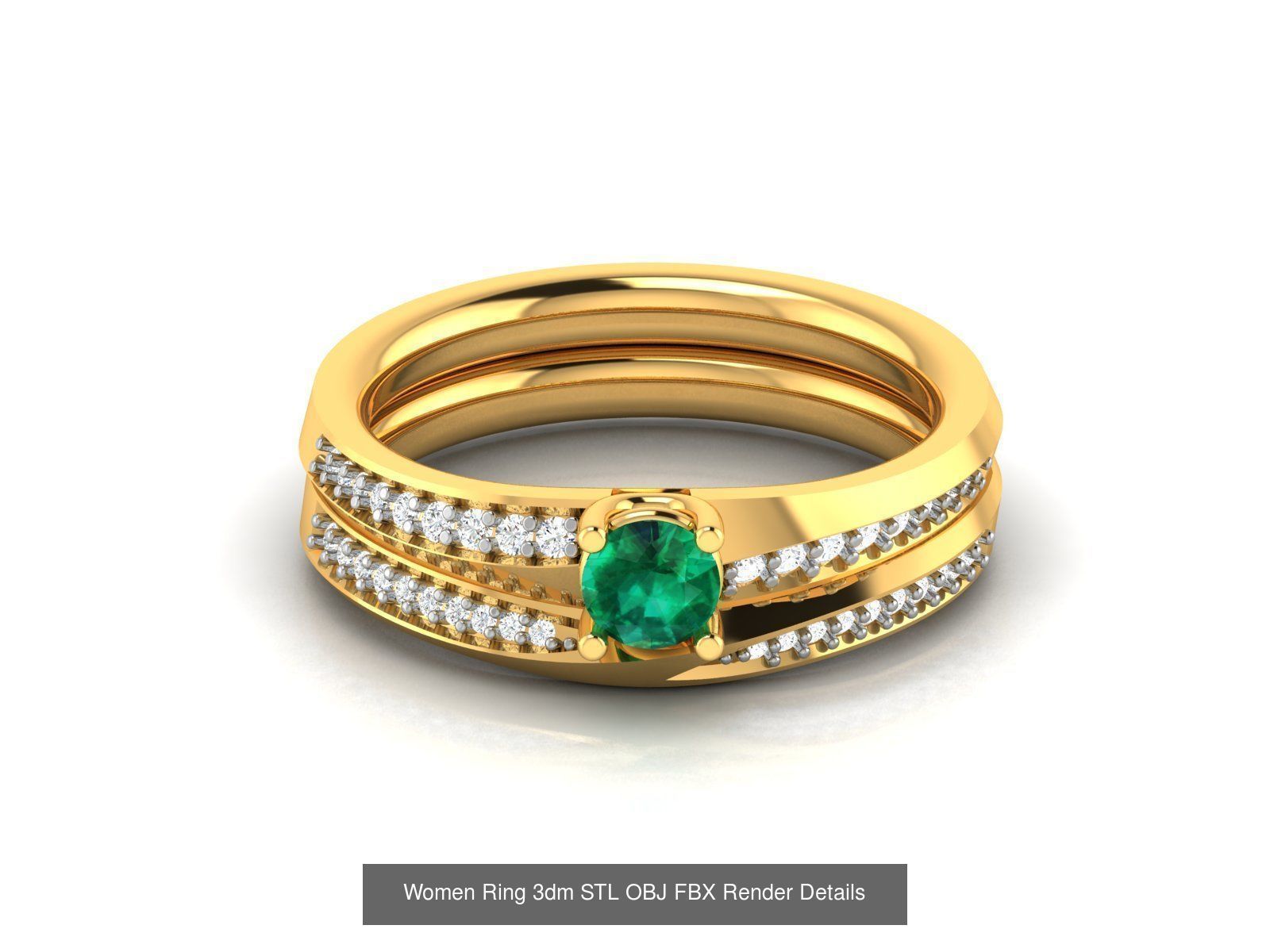 624 Colour Stones Rings 3dm STL OBJ FBX Details Collection _163