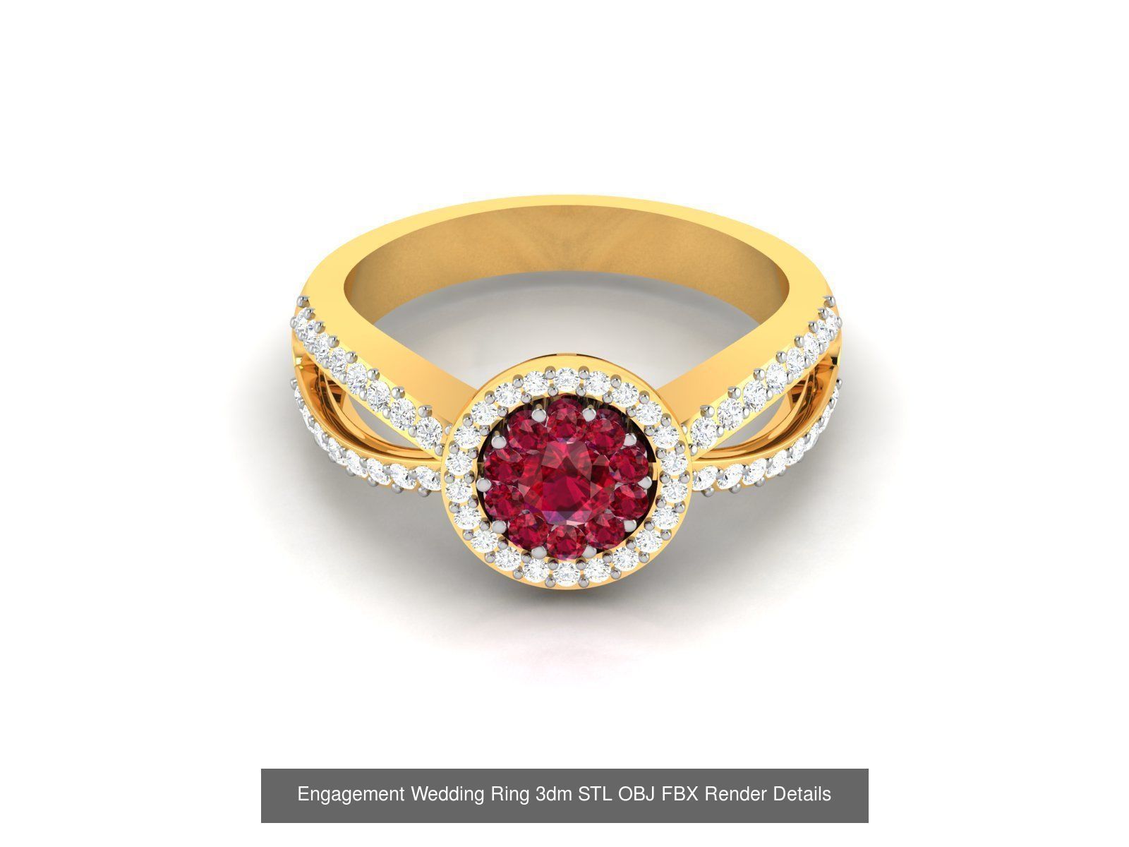 624 Colour Stones Rings 3dm STL OBJ FBX Details Collection _137