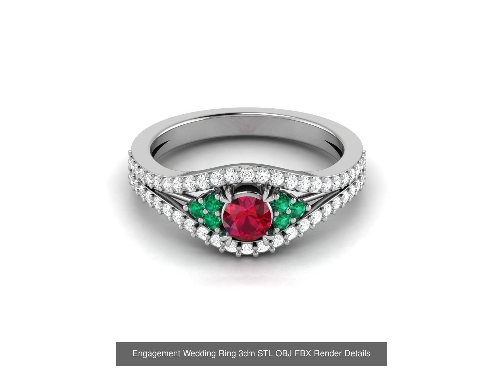 624 Colour Stones Rings 3dm STL OBJ FBX Details Collection _131