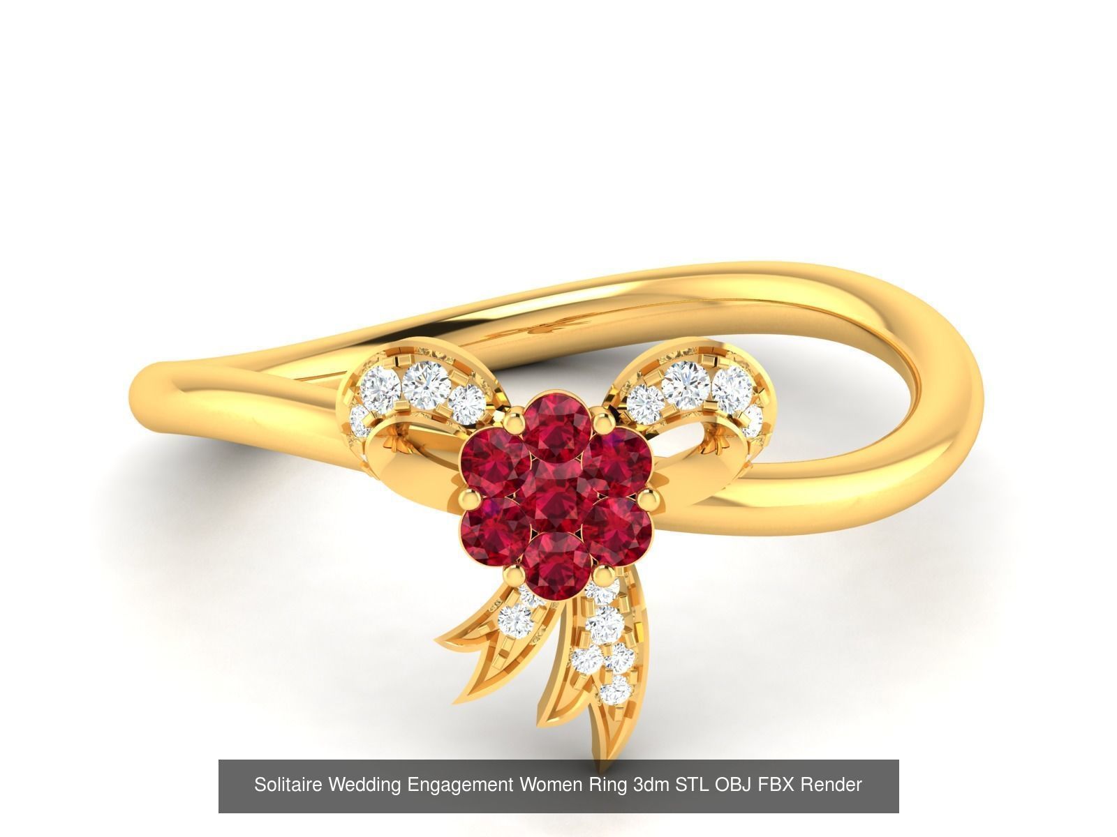 624 Colour Stones Rings 3dm STL OBJ FBX Details Collection _153