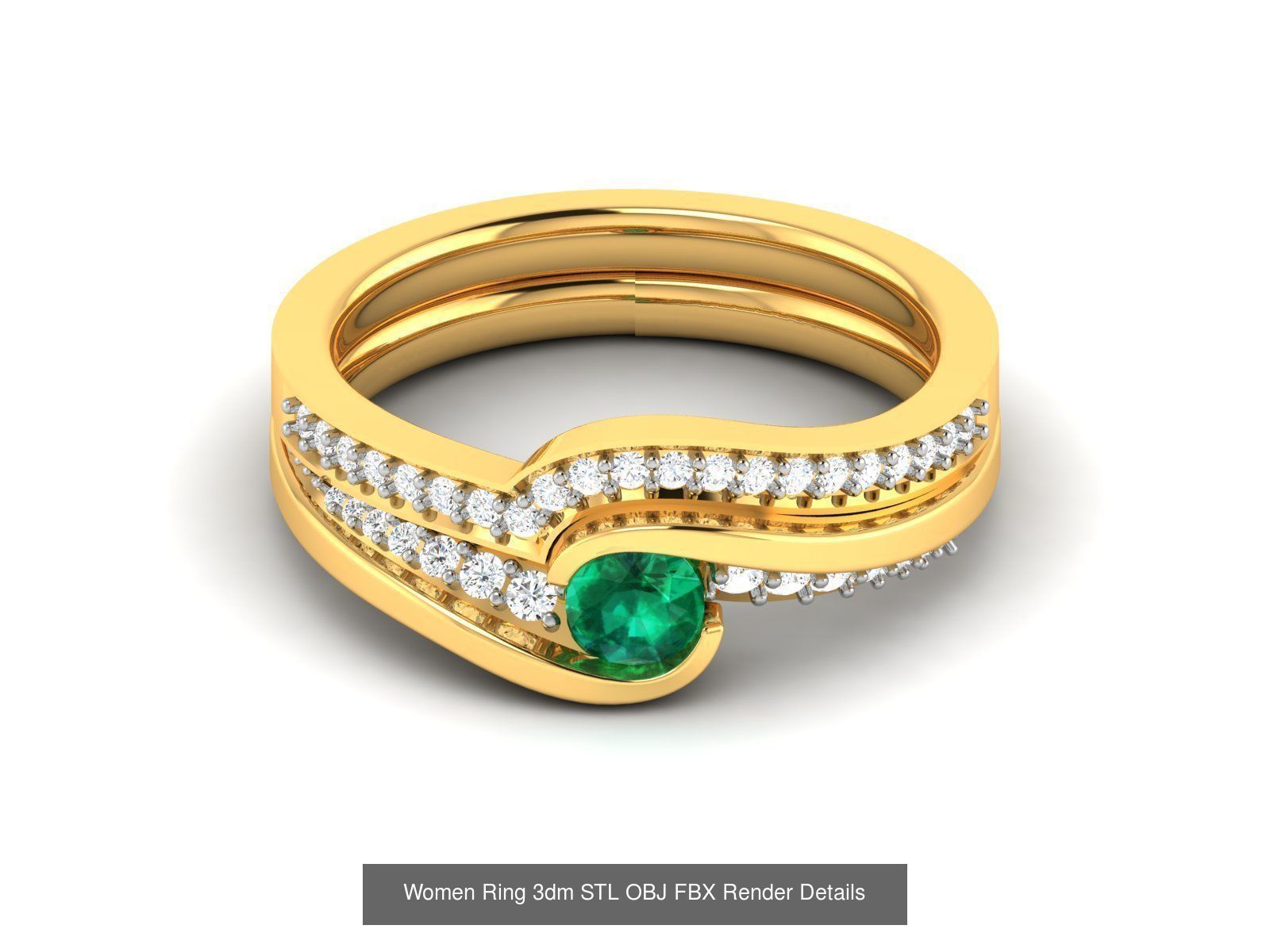 624 Colour Stones Rings 3dm STL OBJ FBX Details Collection _165