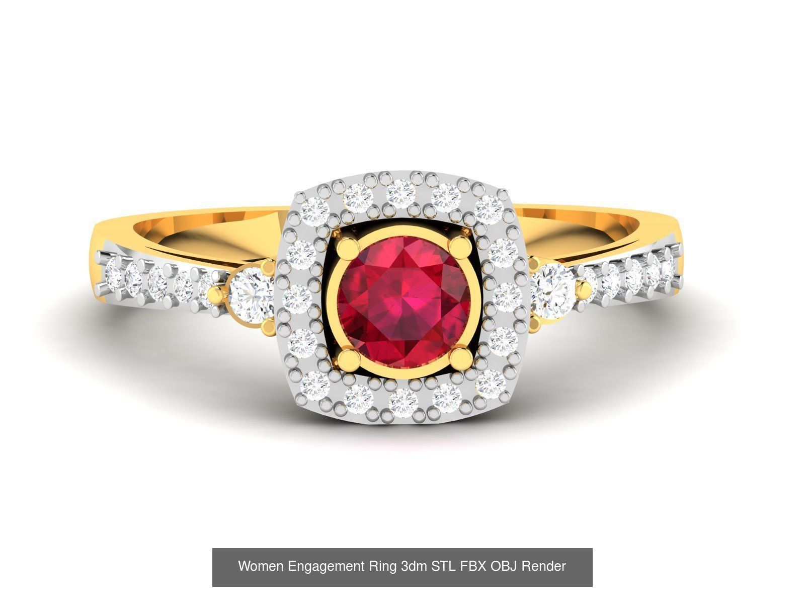 624 Colour Stones Rings 3dm STL OBJ FBX Details Collection _187