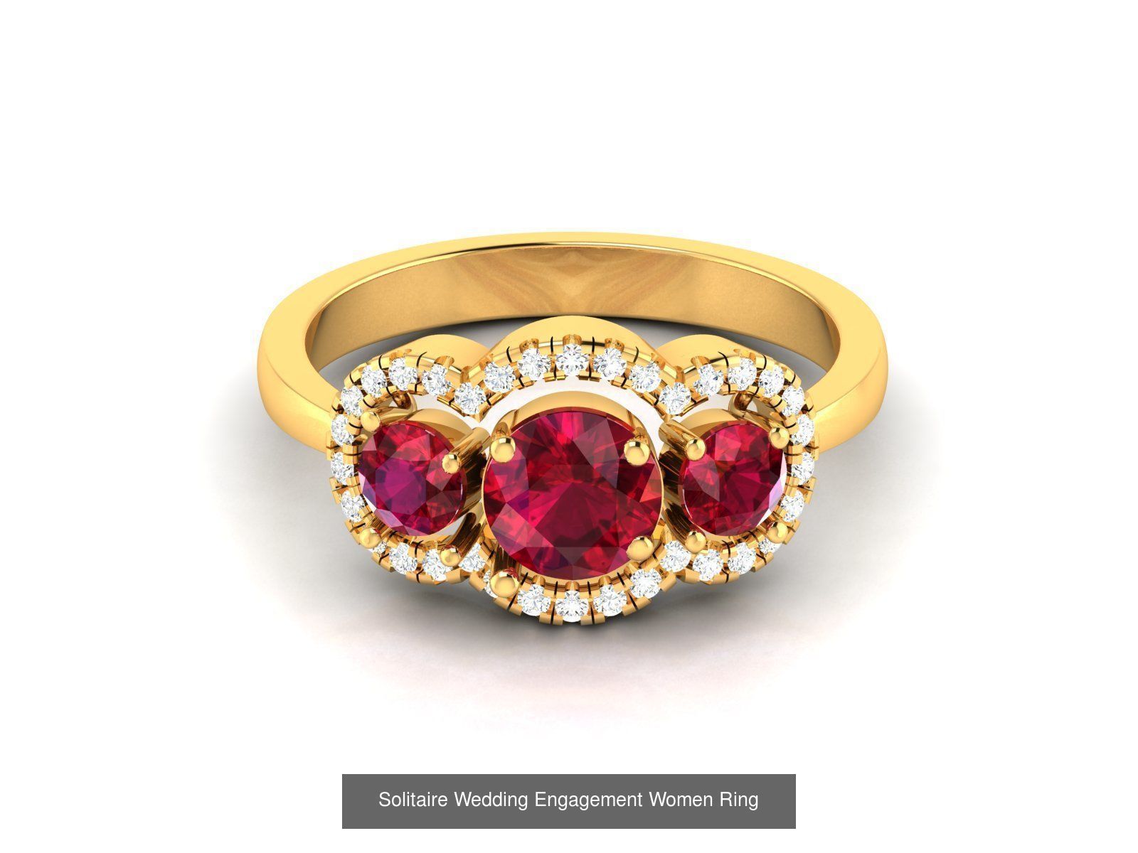 624 Colour Stones Rings 3dm STL OBJ FBX Details Collection _89