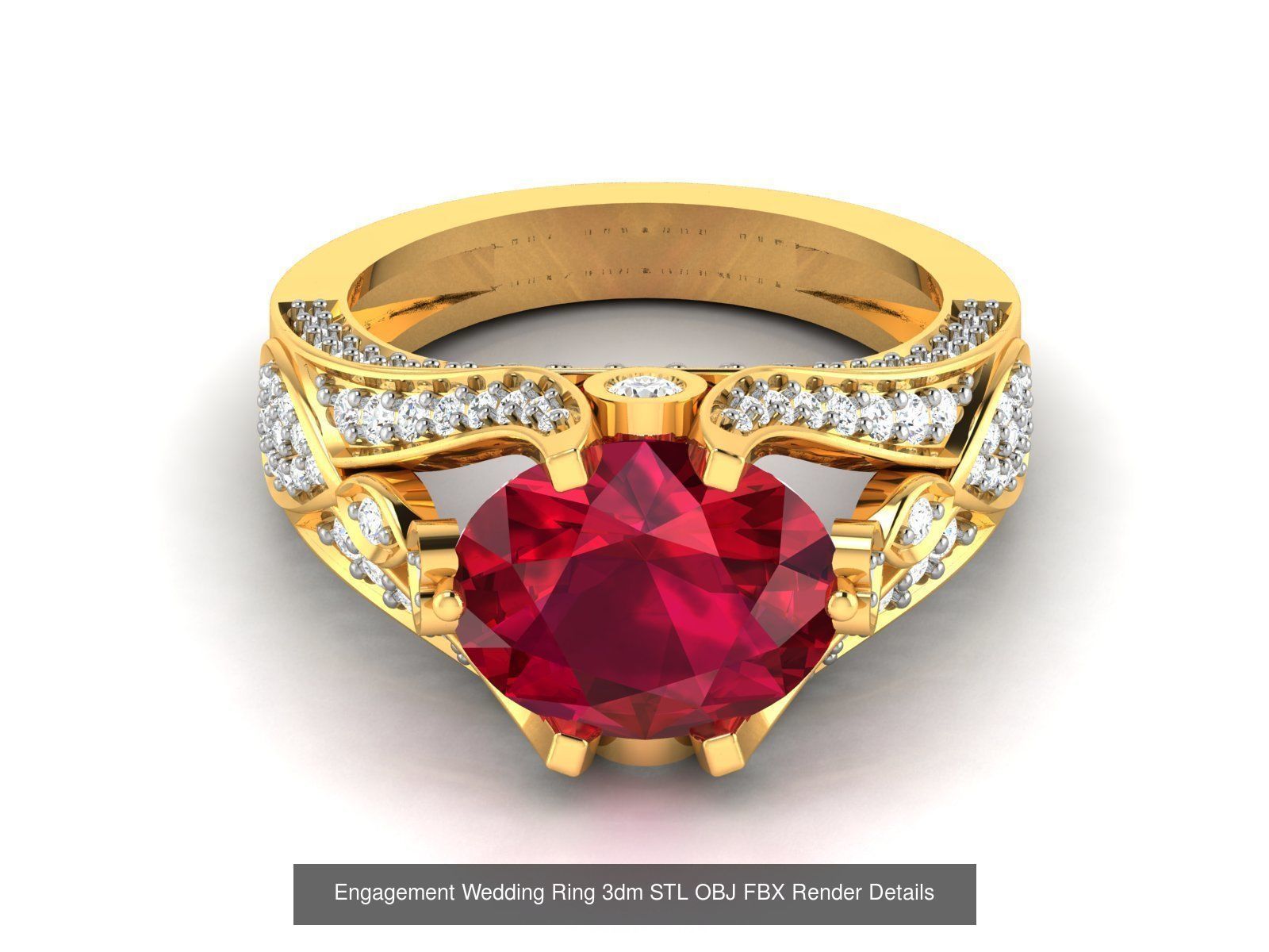 624 Colour Stones Rings 3dm STL OBJ FBX Details Collection _147