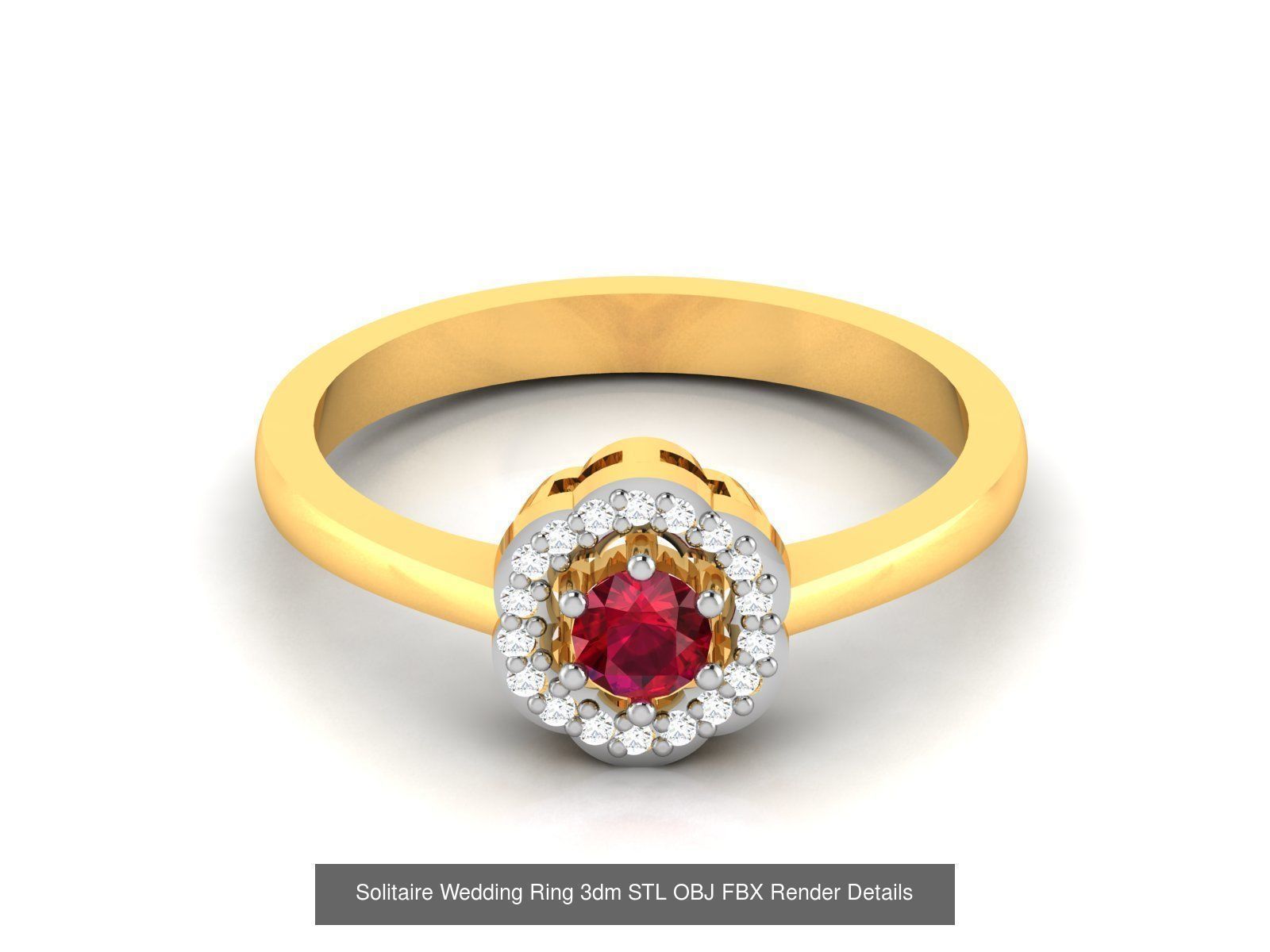 624 Colour Stones Rings 3dm STL OBJ FBX Details Collection _204