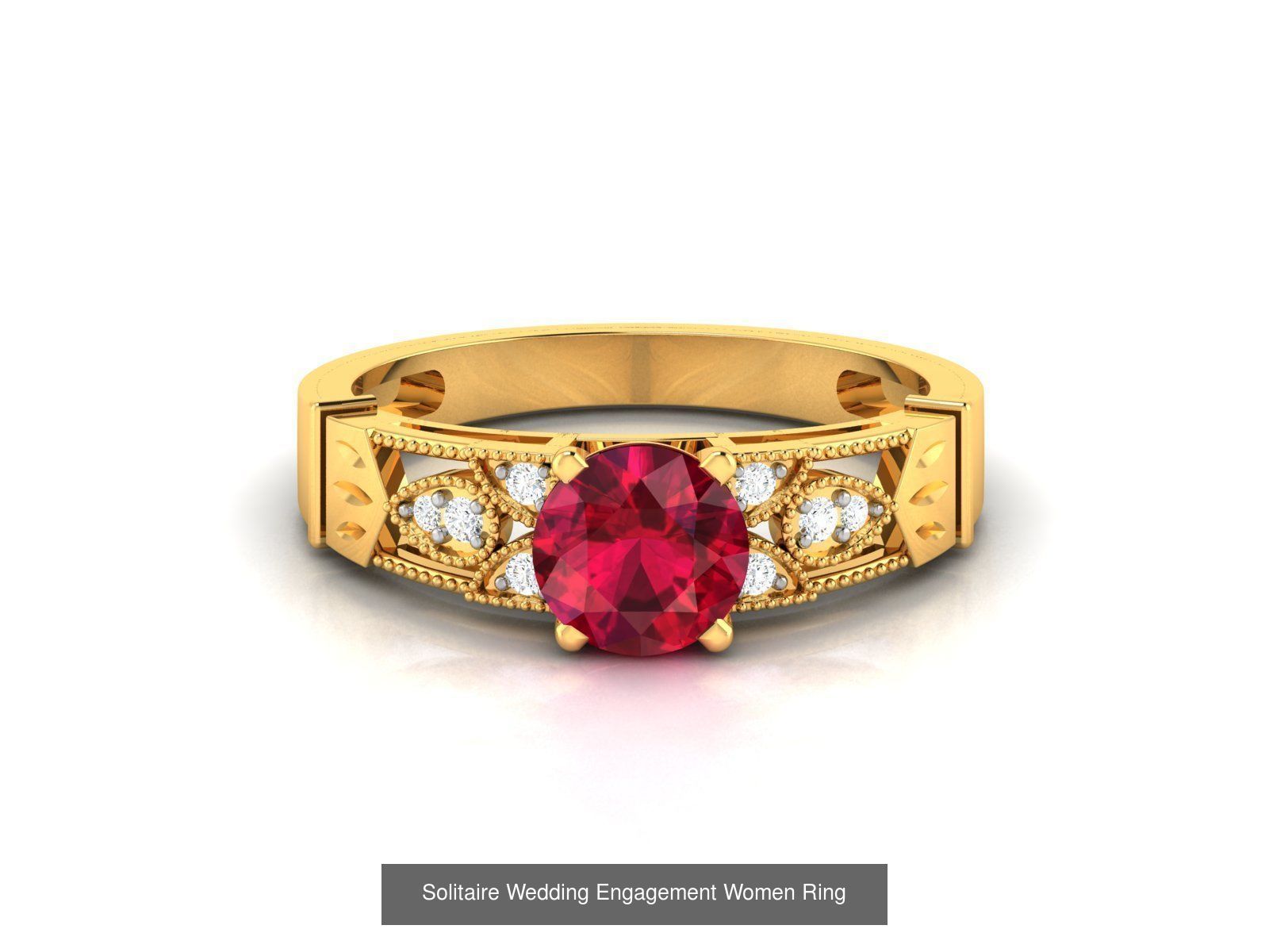 624 Colour Stones Rings 3dm STL OBJ FBX Details Collection _95