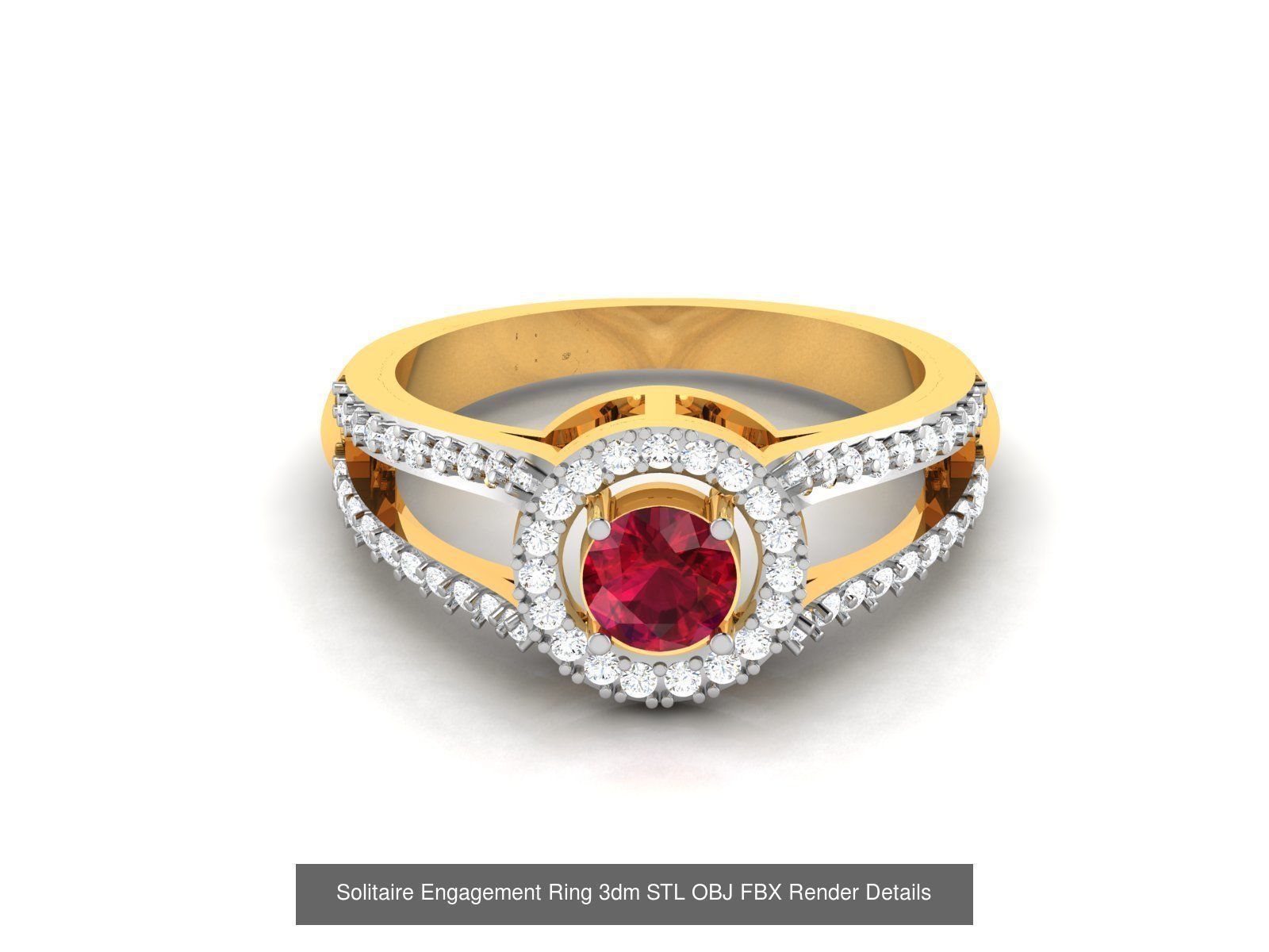 624 Colour Stones Rings 3dm STL OBJ FBX Details Collection _198