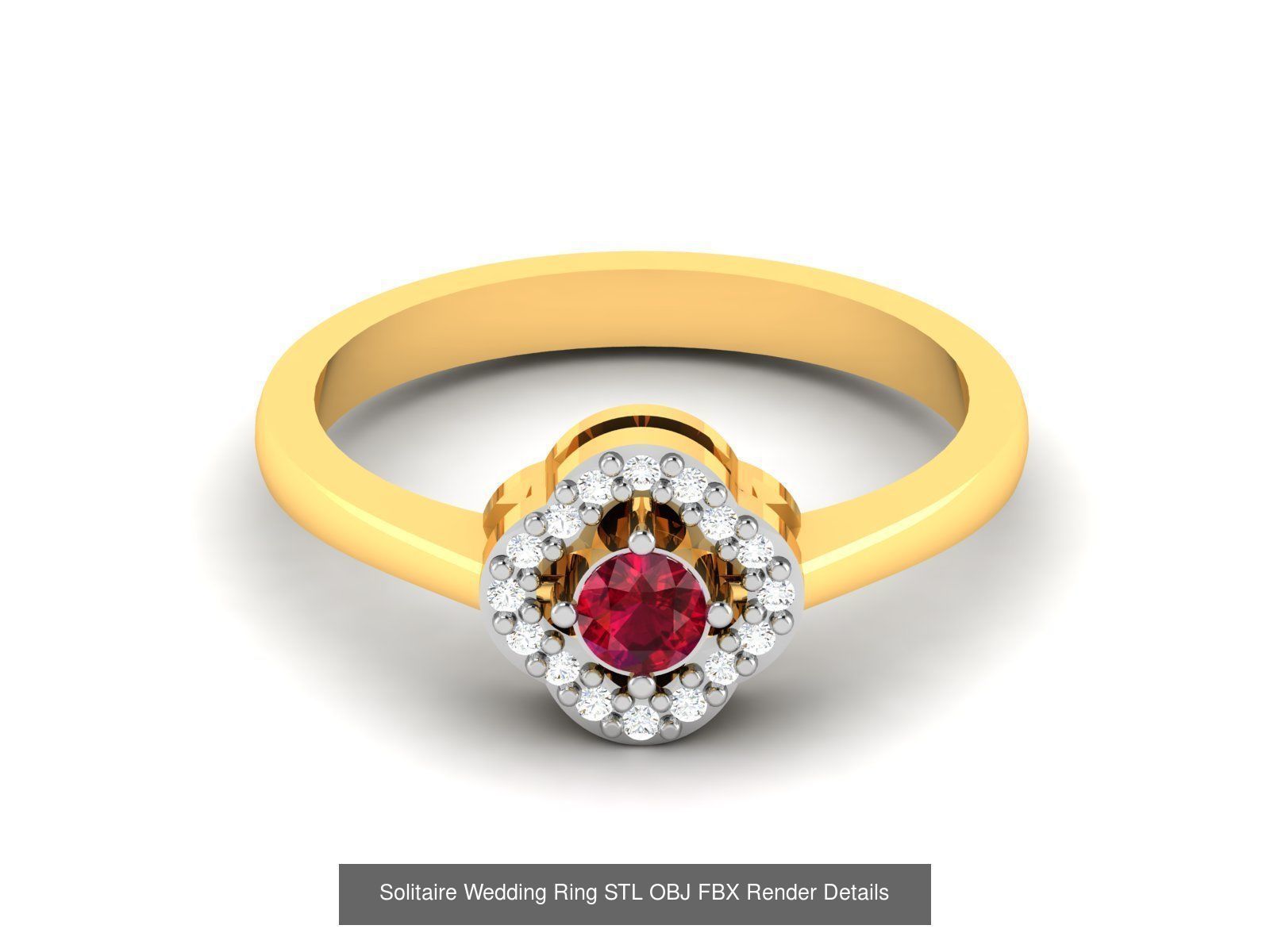 624 Colour Stones Rings 3dm STL OBJ FBX Details Collection _205
