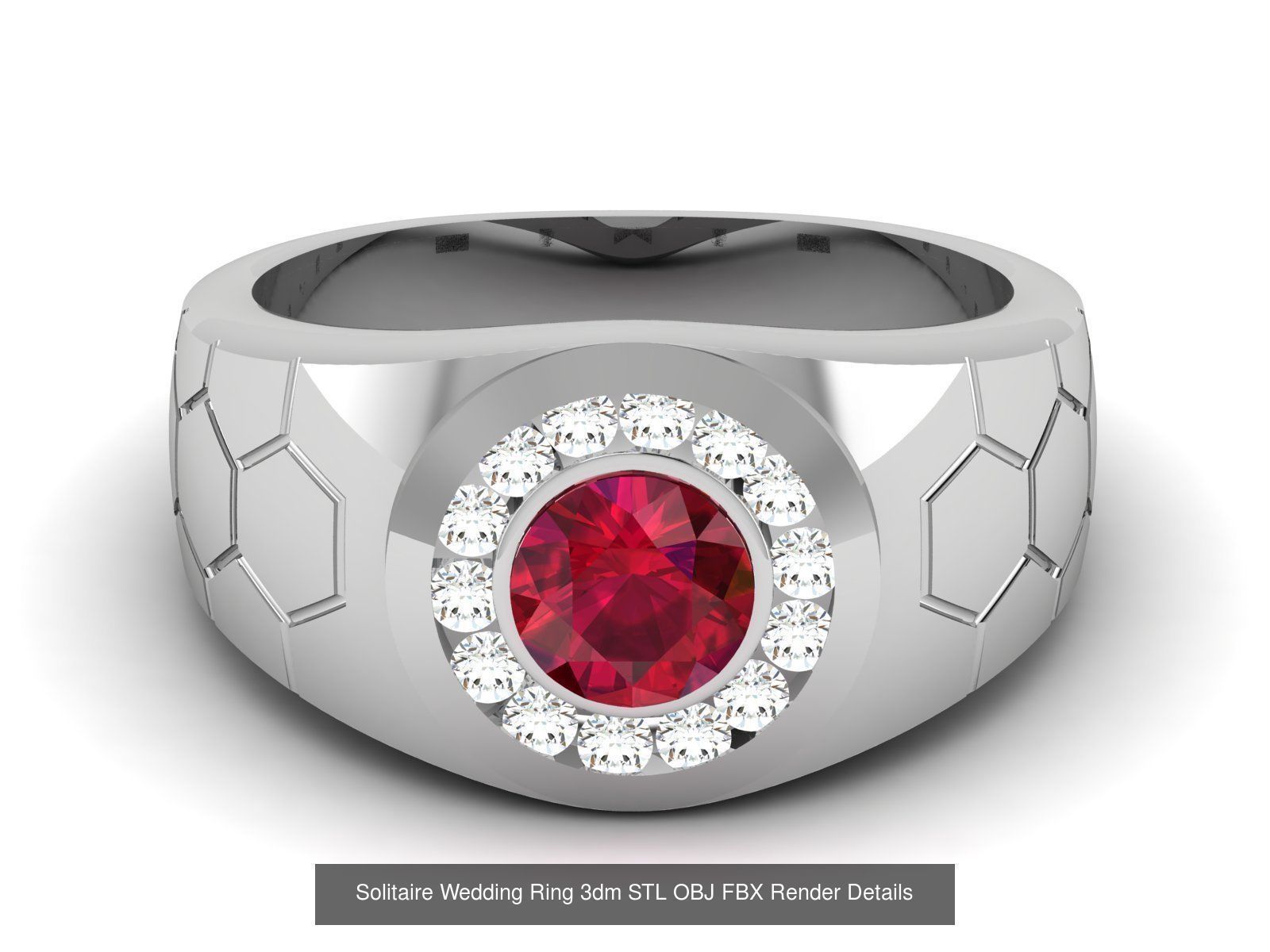 624 Colour Stones Rings 3dm STL OBJ FBX Details Collection _207