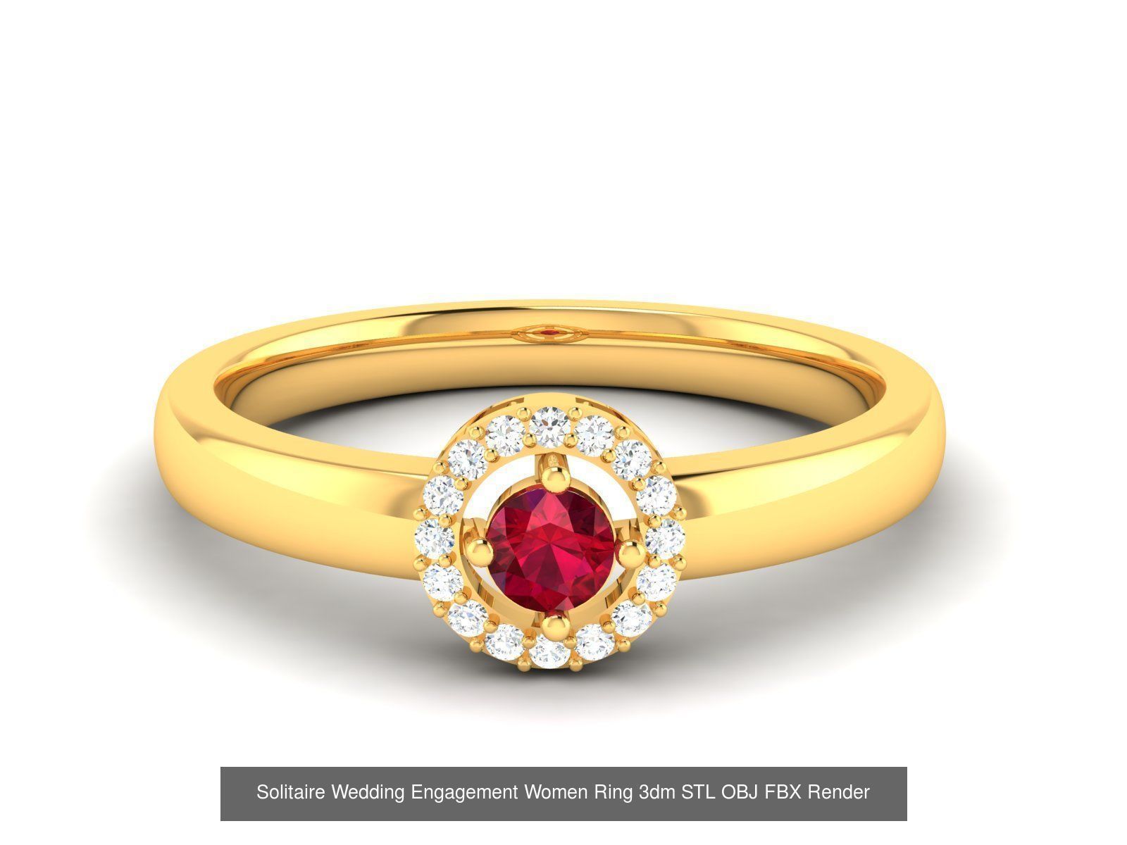 624 Colour Stones Rings 3dm STL OBJ FBX Details Collection _154