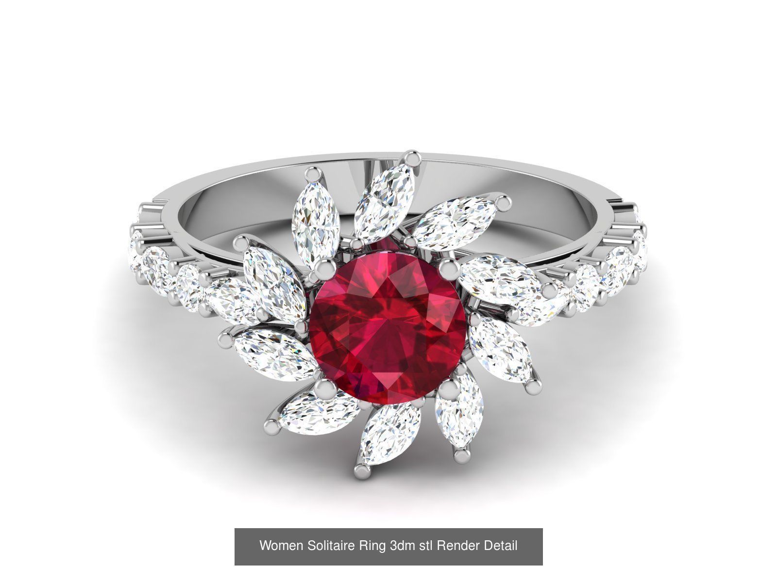 624 Colour Stones Rings 3dm STL OBJ FBX Details Collection _65