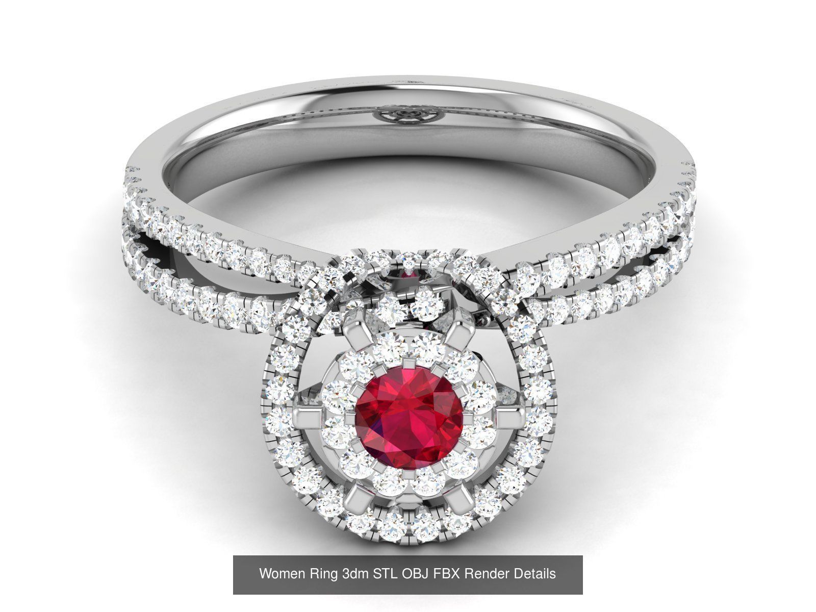 624 Colour Stones Rings 3dm STL OBJ FBX Details Collection _161