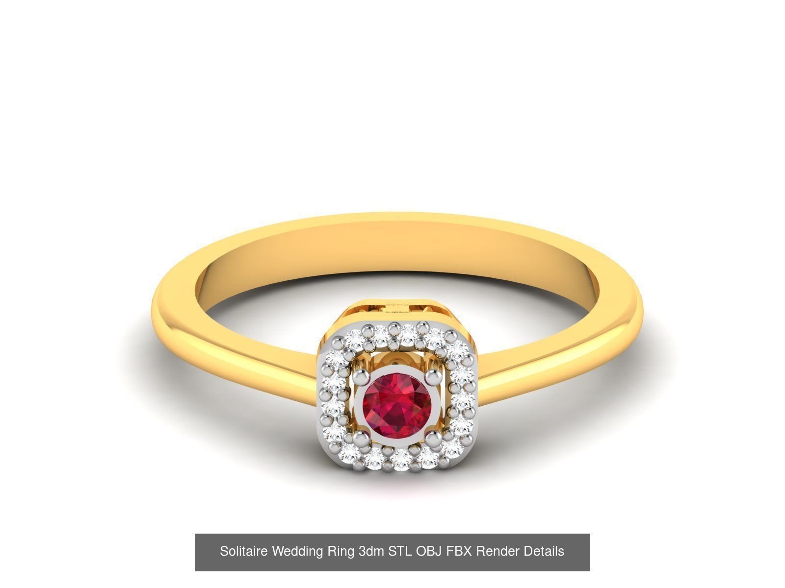 624 Colour Stones Rings 3dm STL OBJ FBX Details Collection _201