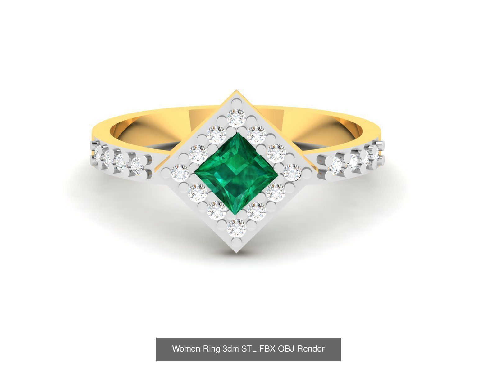 624 Colour Stones Rings 3dm STL OBJ FBX Details Collection _186